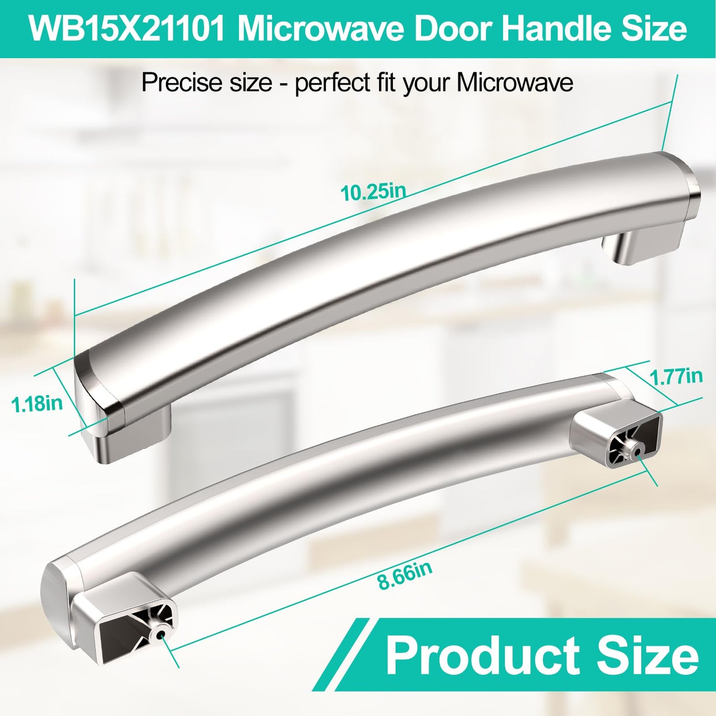 Upgraded WB15X21101 Microwave Door Handle Replacement Compatible with General Electric GE Microwave Handle, Fit GE Microwave Door Handle JNM3163RJ1SS, JNM3163RJ3SS, JVM3162RJ3SS Microwave Handle