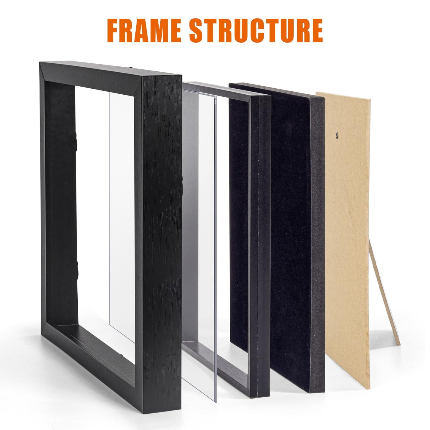 Enamel Pin Display Frame, 11x11 Shadow Box for Wall and Tabletop Display, Pin Collection Display, Pin Holder, Black