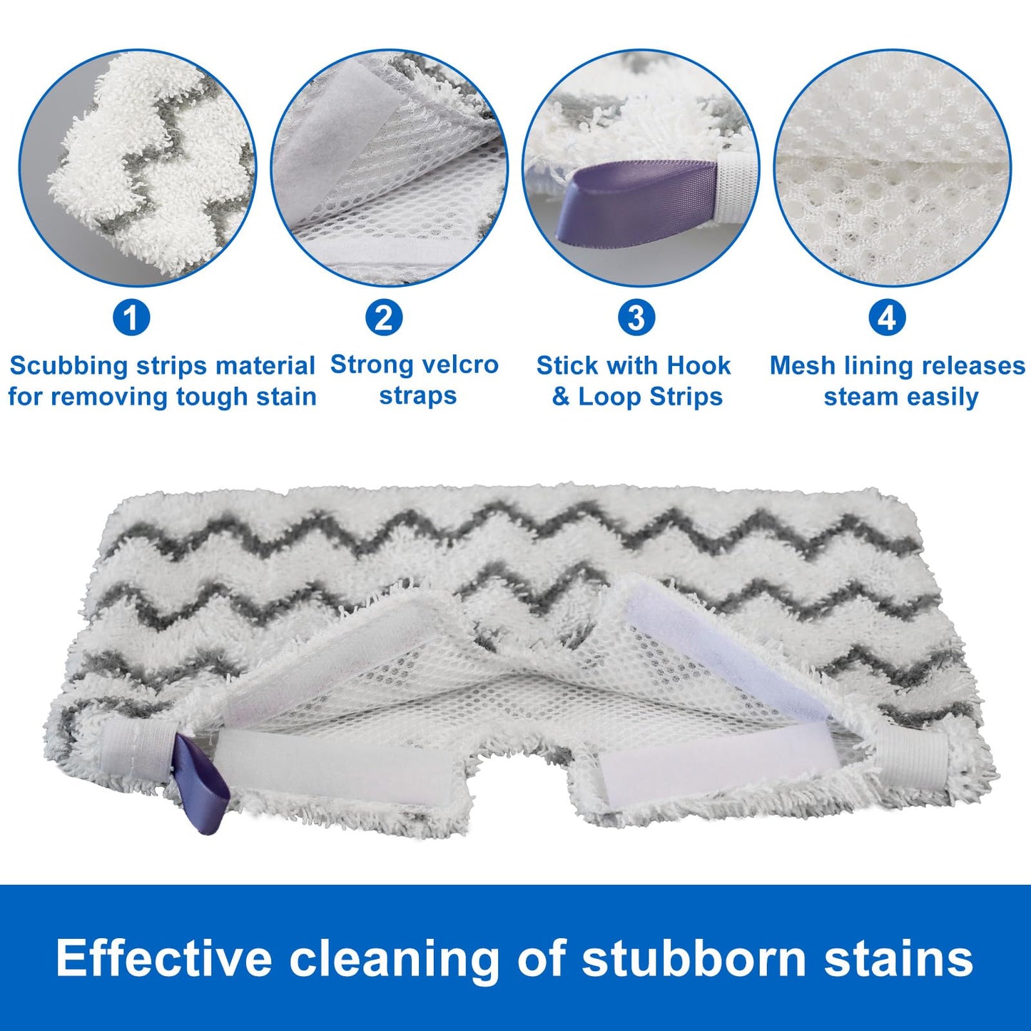 imeccalive 6 Pack S3501 S3601 Steam Mop Replacement Pads for Shark S3501 S3601 S3550 S3801 S3901 S3601D S3801CO S3901D S3455K S2902 SE450 Steam and Scrub Pocket Mop Steamer Pads Washable