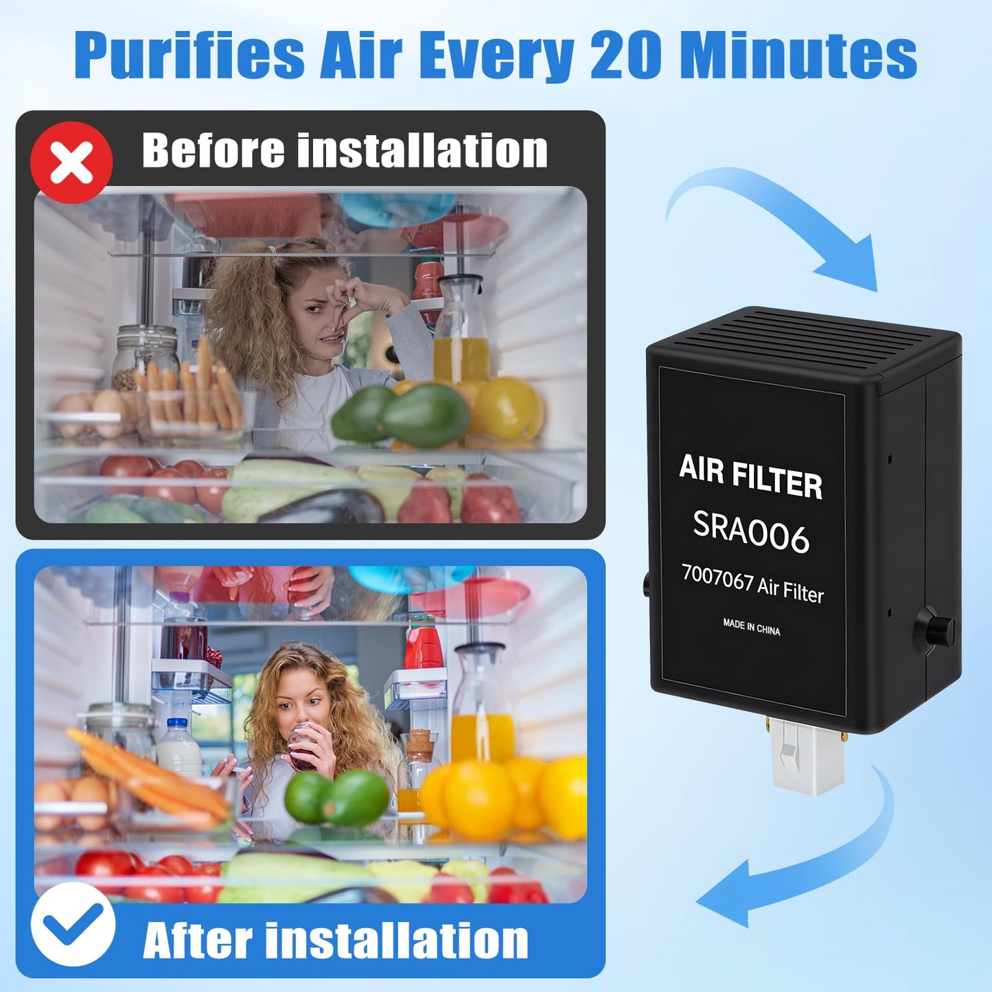 FBULWSEC 2 Pack Refrigerator Air Purification Cartridge Replacement for Sub-Zero Refrigerators