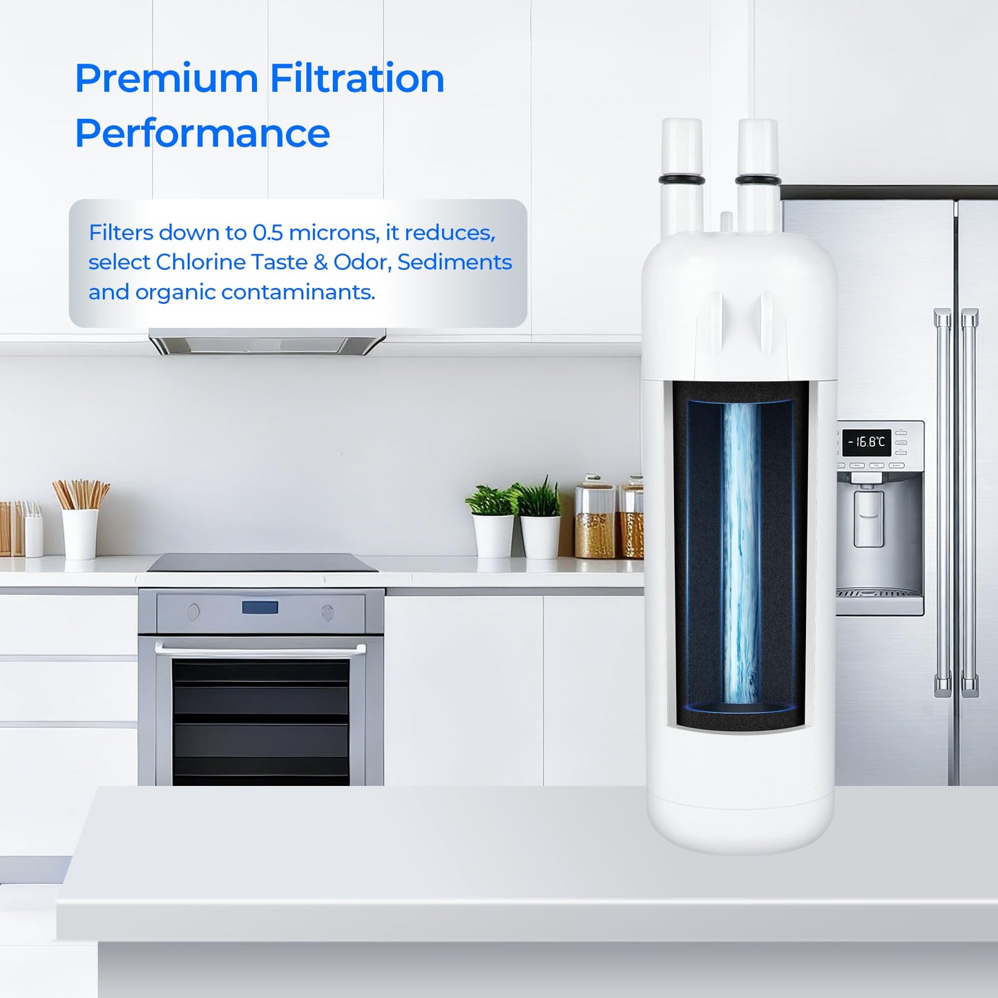TEEHAY 9081 Water Filter Replacement, Compatible with Whirlpool P5WB2L, P4RFWB, Kenmore P4RFKB2, Kenmore 9930, 46-9930, 9081, 46-9081, 9930P, 469930, 04609930000 (4 Pack)