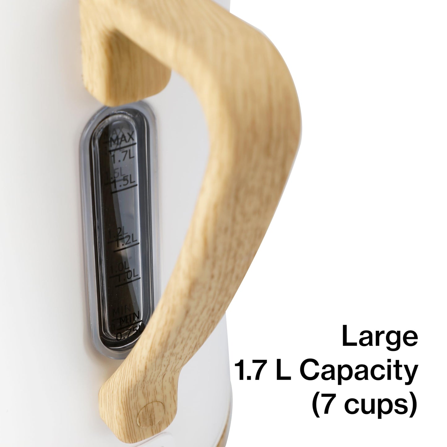 1.7L 1500W Wide Mouth Electric Kettle - Stainless Steel Interior - Rapid-Boil - Auto Shut-Off, Boil-Dry Protection, Cool-Touch, LED Indicator - White by The Display Guys