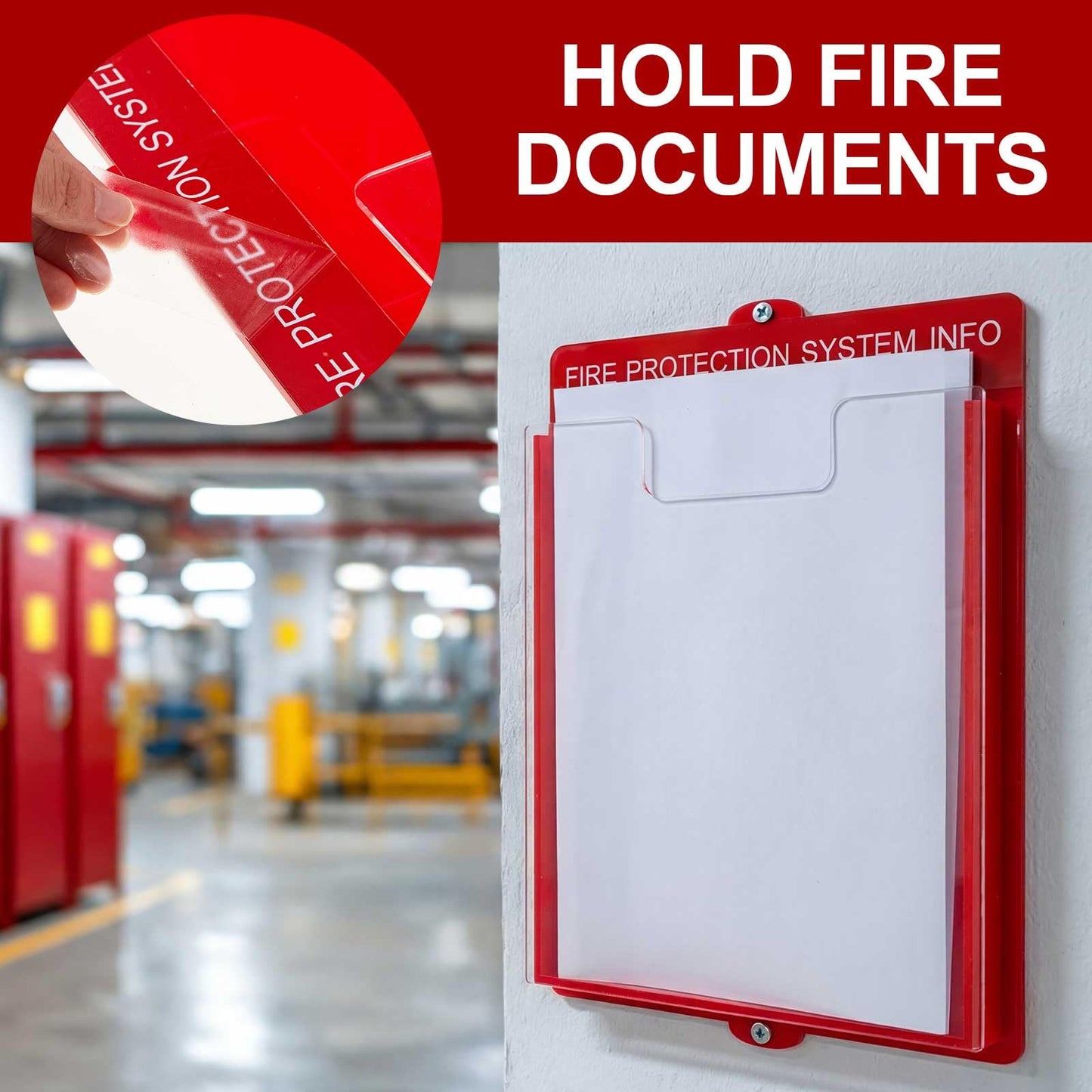 MorningRo Fire Alarm Documents Box 13.98 x 10.04 x 1.38 Inches Acrylic Fire Document Holder for Entrance to Power Distribution Room/machine Room Property Reception Desk Stairwell Public Buildings