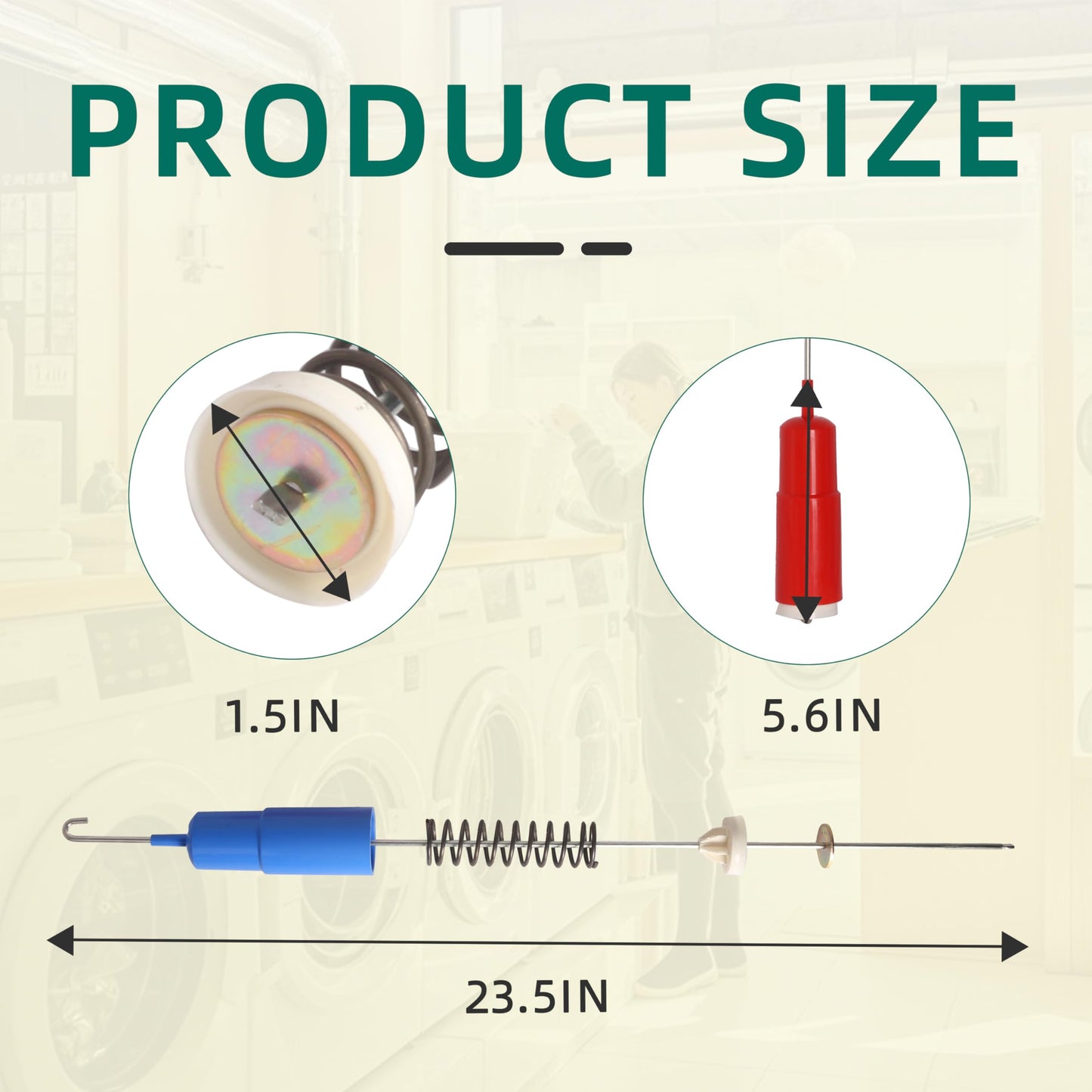 Riyhch WH16X26908 WH16X26909 Washer Suspension Rod 4 PCS Fit for Hotpoint for GE Washer for GTW220ACK7WW, GTW330ASK3WW, HTW240ASK5WS, HTW240ASK6WS