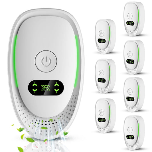 2026 Upgraded Air Ionizers for Dust Mites Smoke- 8 Pack Whole House Coverage,Plug in Air Purifiers for Home,Silent Electronic Air Ionizer for Allergies,Pet Dander&Odor, Steady Green Indicator Light