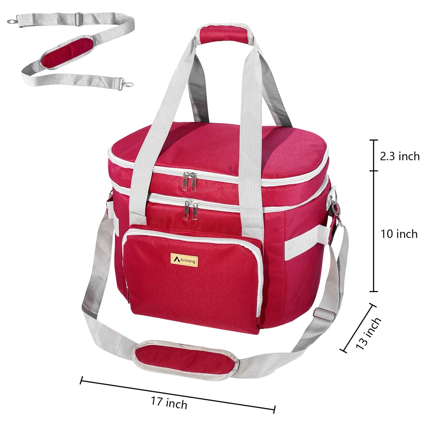 Arineng Crock Pot Bags carrying bag for 4-8 Quart Crock Pots - Insulated Travel Carrier with Fixators, Base Pad, and Shoulder Strap - Suitable for Small and Large Slow Cookers