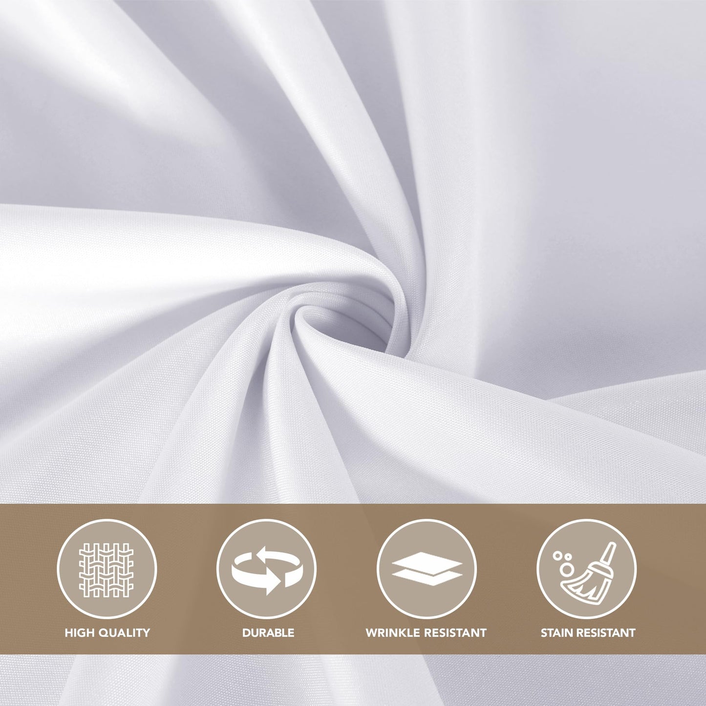 sancua 90 Inch Round Tablecloth White, 8 Pack - Circle Polyester Fabric Table Cloth for Wedding Party Reception Banquet Birthday, Washable Formal Table Cover (Fit 30-72 Inch Tables)