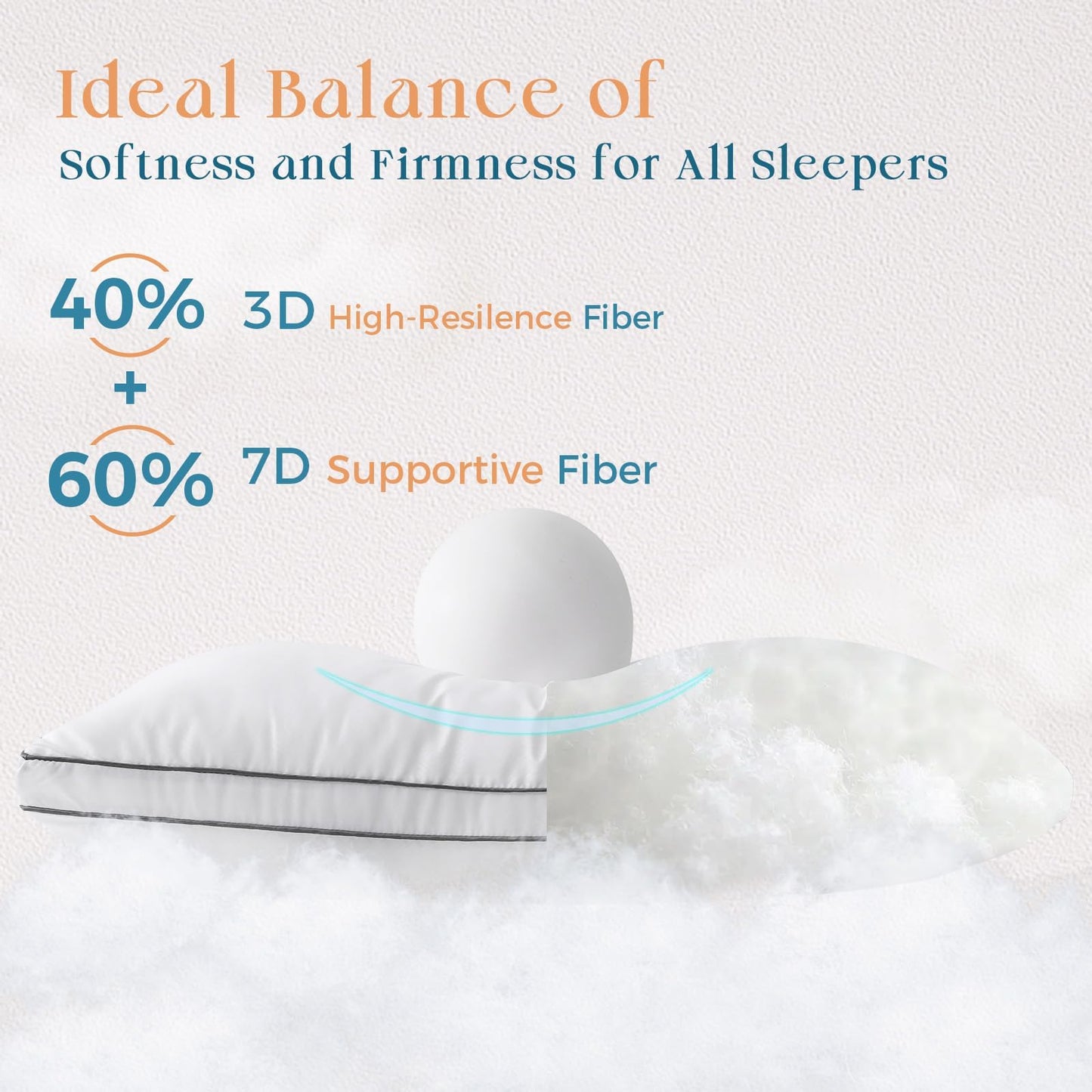 MUXHOMO Bed Pillows Queen Size Set of 4, Gusseted Sleeping Pillows for Side, Back, and Stomach Sleepers, Hotel Quality, Oeko-Tex Certified Fluffy Supportive Down Alternative Filling, White, 4 Pack