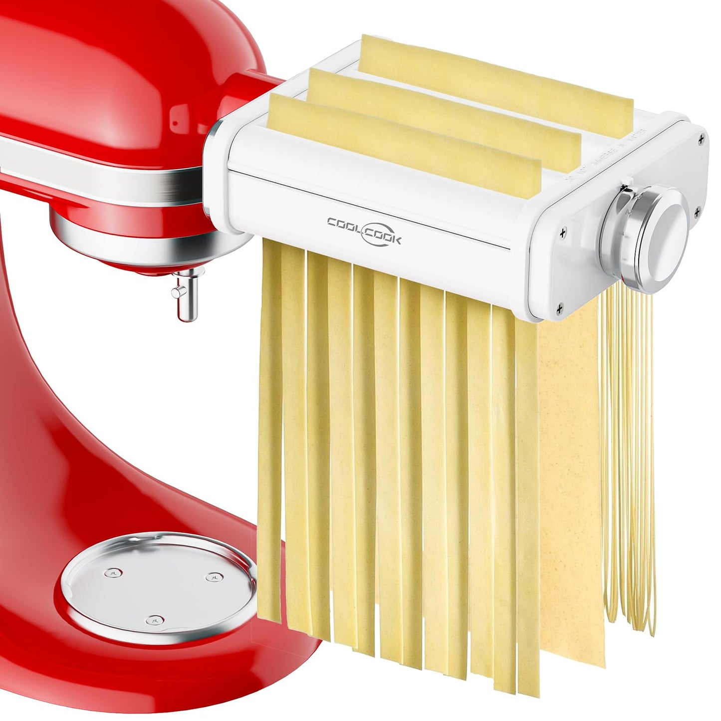 Pasta Attachment for KitchenAid Stand Mixers, 3 in 1 Pasta Maker Set for Kitchenaid, Includes Pasta Roller, Pasta Cutter and Fettuccine Cutter with Cleaning Brush