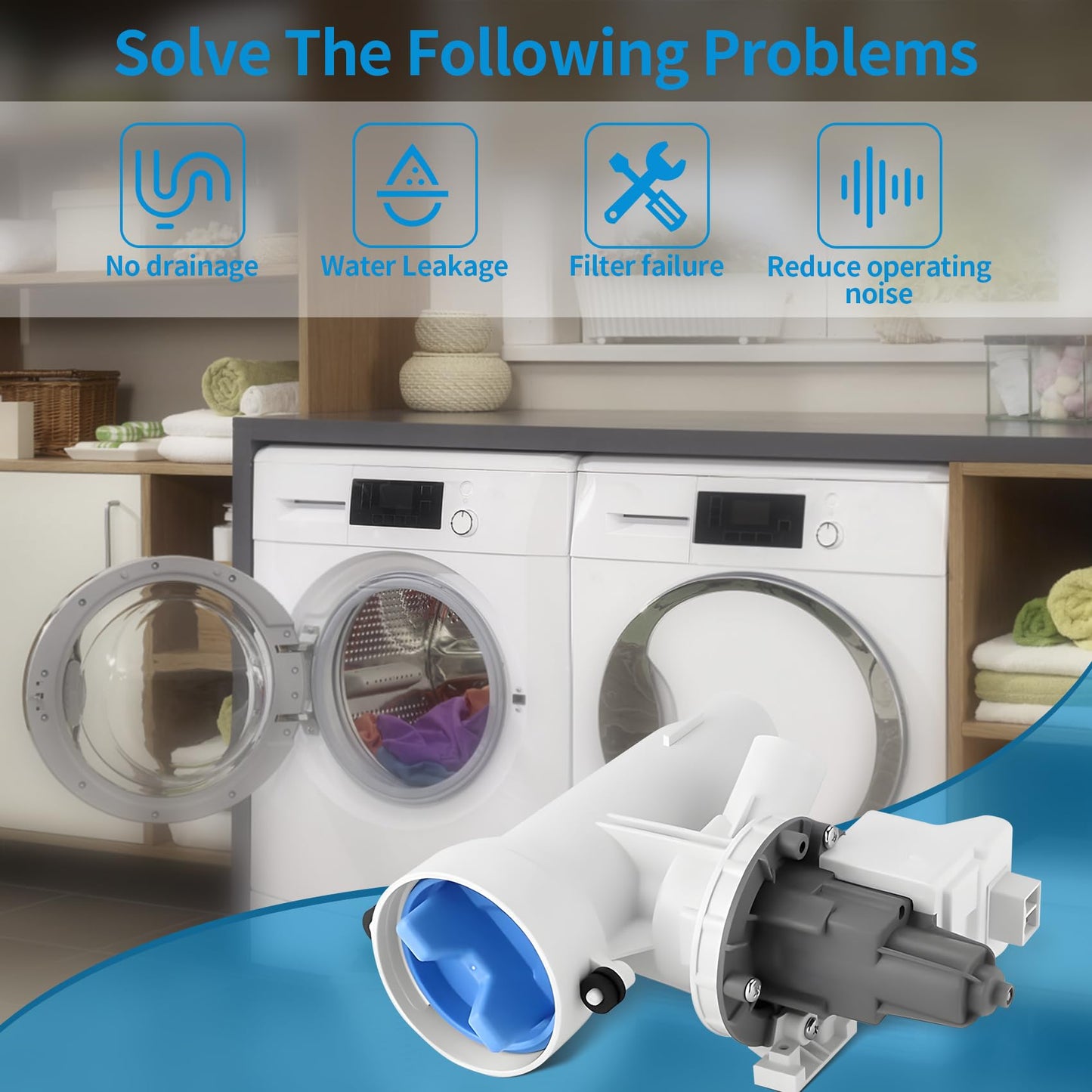 GFW850SPN5RS GFW850SPN0RS GFW550SSN0WW GFW550SSN1WW Washer Drain Pump Filter, Fit For Ge Washer GFW850SPN0RS GFW550SSN2WW GFW550SSN4WW GFW850SSN1WW GFW650SPN1SN PFQ97HSPV0DS GFW550SSN5WW GFW550SSN3WW