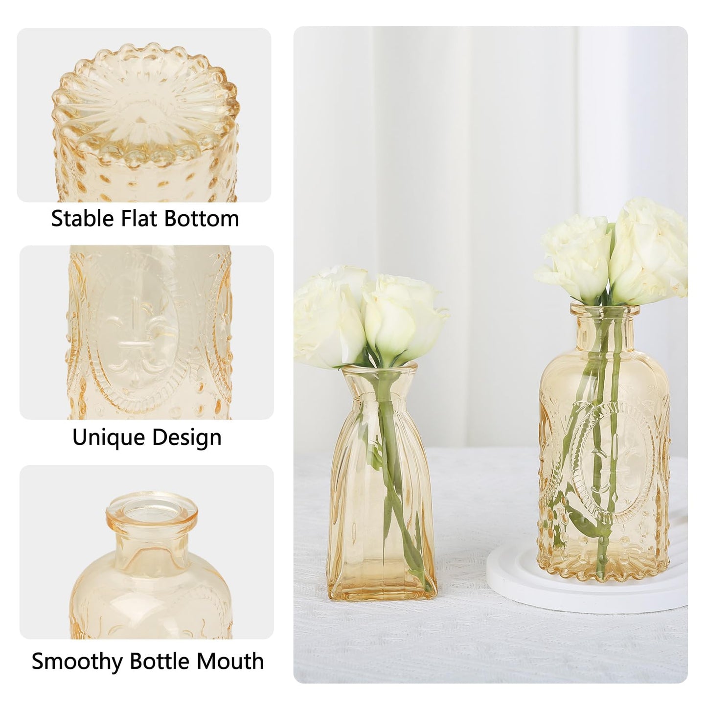 RUCKACE Bud Vases in Bulk 22 Gold Glass Small Vases Flower Vase for Centerpiece Table Wedding Decorations Home Decor Party
