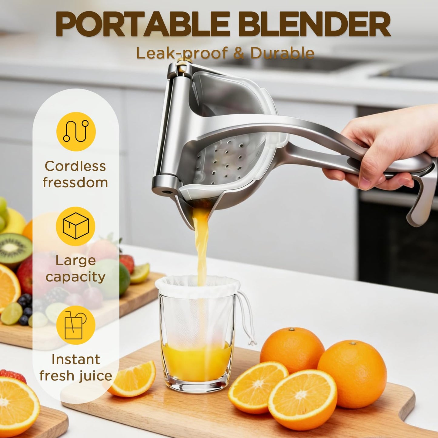 IMGROSE Fruit Juice Squeezer, Lemon Squeezer Manual, Non-Slip Ergonomic Grip, Easy to Use & Clean, 2026 New Upgraded Efficient Extraction of Citrus, and Other Fruits