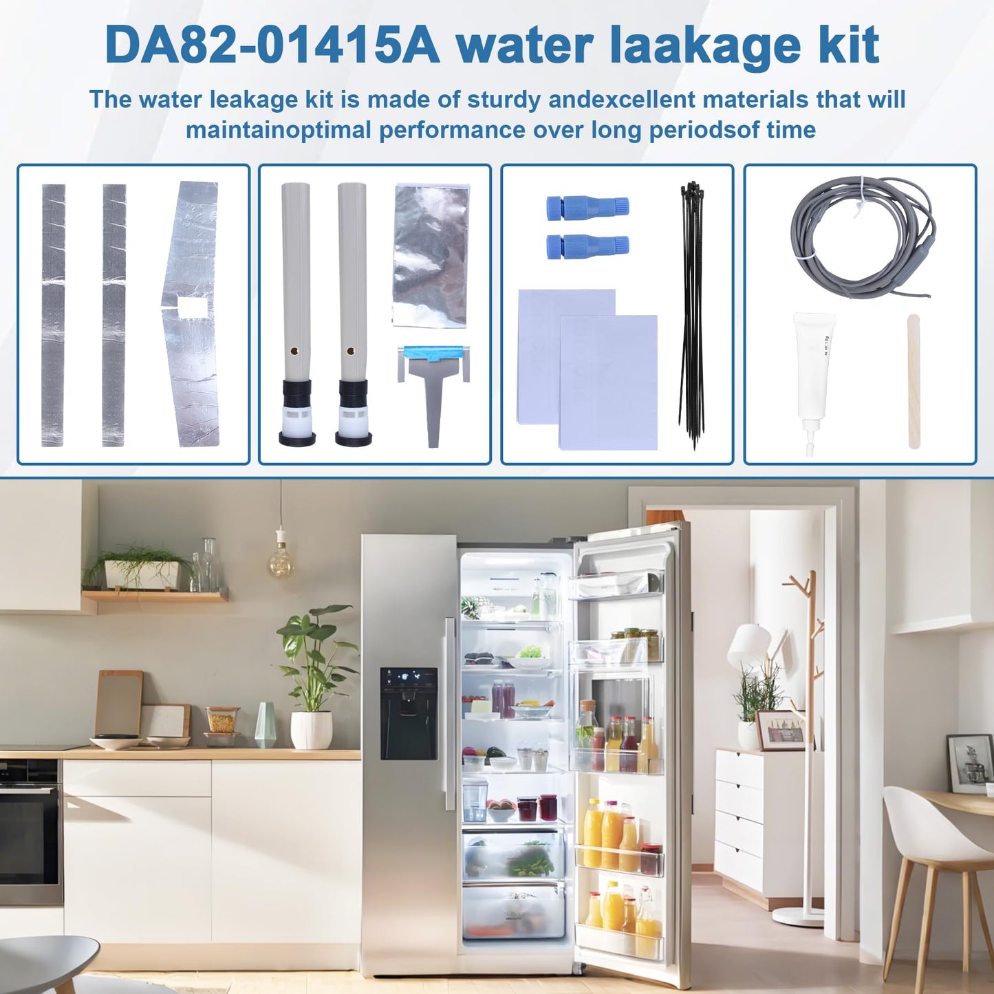 DA82-01415A Replacement for samsung refrigerator water leak service kit Refrigerator Water Leakage Secondary Heater and Moisture Kit Part# AP5957964 PS10058968 - with Instruction