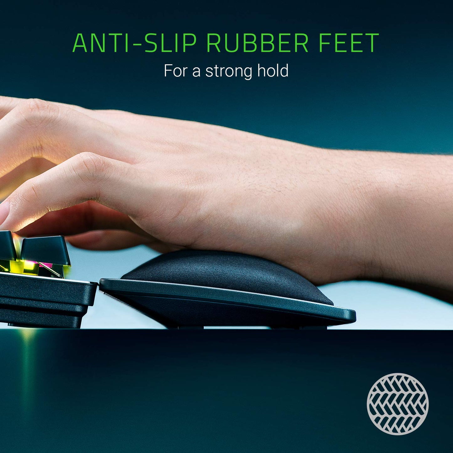 Razer Ergonomic Wrist Rest Pro for Full-Sized Keyboards: Cooling Gel Infused - Anti-Slip Rubber Base - Angled Incline - Classic Black