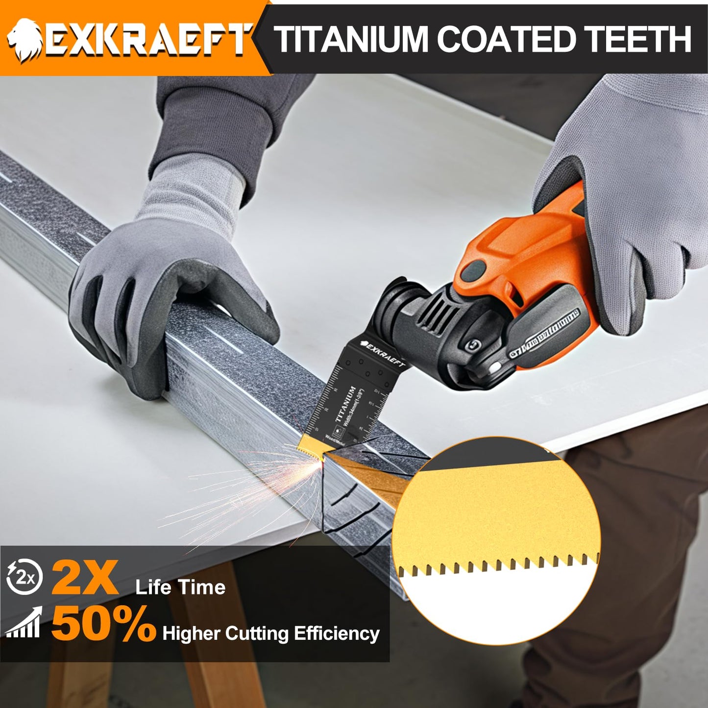 110 PCS Multitool Blades Oscillating Tool Blade, Universal Titanium Oscillating Saw Blades for Metal Nails, Wood and Plastic, Multi Tool Blades Kits Fit Dewalt Milwaukee Ryobi Rockwell Fein