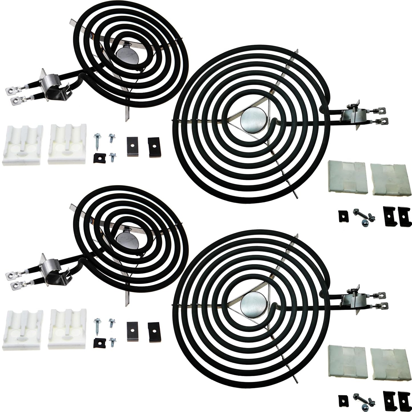TOP-HEATER Electric Range Burner Element Unit Set 235217 8'' & 235210 6'' Replacement Match B30X359 & WB30X348 Surface element for GE Hotpoint RCA Range Stove, 4 Pack