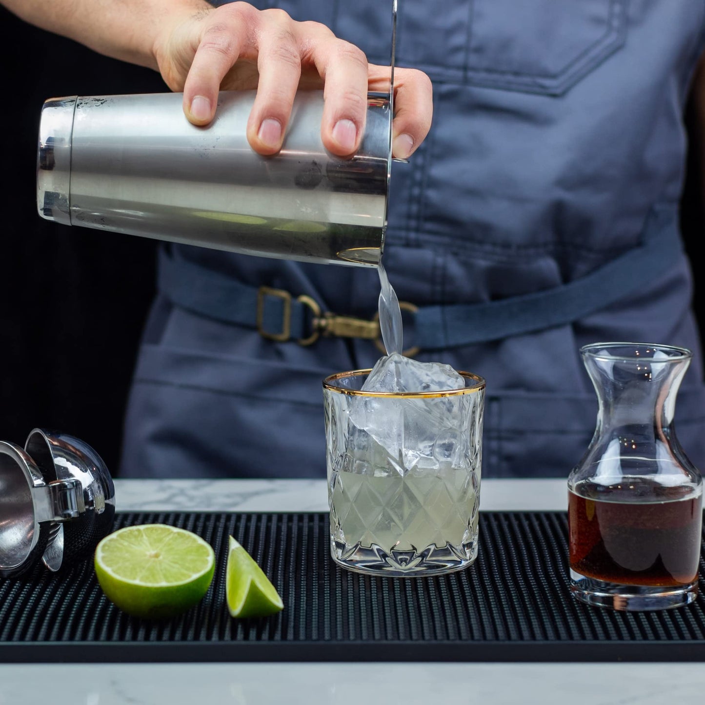 The Art of Craft Professional Cocktail Shaker Set Bartending Kit: Weighted Boston Shaker Tins, Hawthorne Strainer and Japanese Jigger