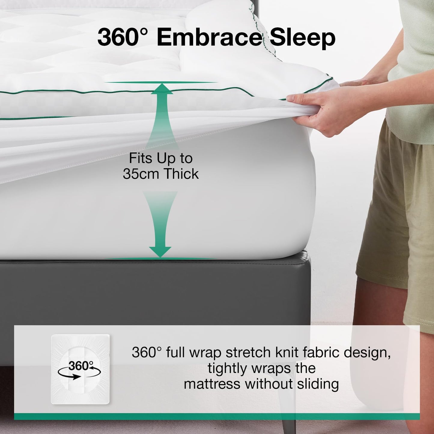 Novilla King Mattress Topper, Extra Thick Pillow Top Mattress Pad, Down Alternative Fill Breathable Cover, 8-21" Deep Pocket Soft Bed Topper for Back Pain Relief