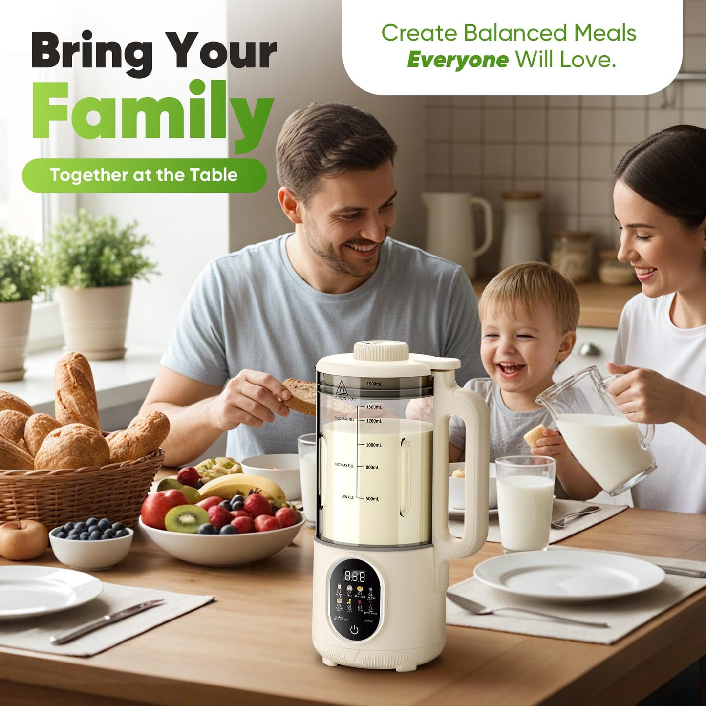 55oz Nut Milk Maker, 10-in-1 Plant Milk Maker Machine, 800W 20-Blade Smooth Blend — Soy/Almond/Oat Milk Maker — Hot Max 27oz, One-Touch, Auto Clean 2-Min, 12-H Delay, 4-H Keep Warm