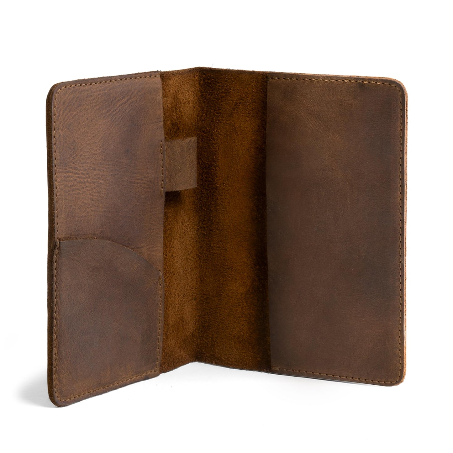Leather Field Notes Cover, Leather Notebook Cover 3.5 x 5.5 in. with Card and Pen Holder, Handmade Protective Storage for Pocket Moleskine Journal Cover, Book & Notebooks, Notepad Wallet for Travelers (Bourbon Brown)