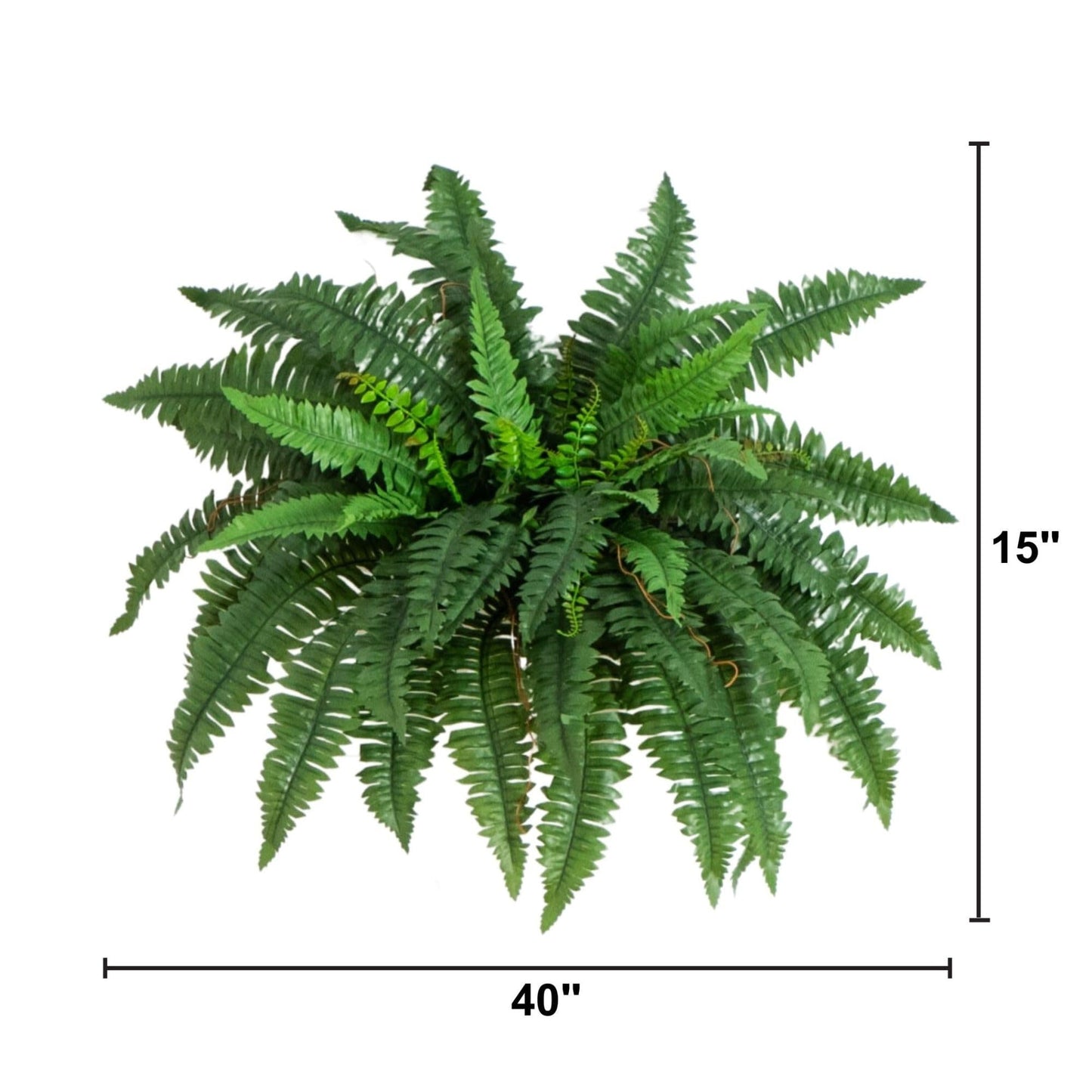 Nearly Natural 40in Hanging Artificial Boston Fern Plant Set of 2 - Realistic Faux Greenery for Indoor Home, Office, and Bathroom Decor