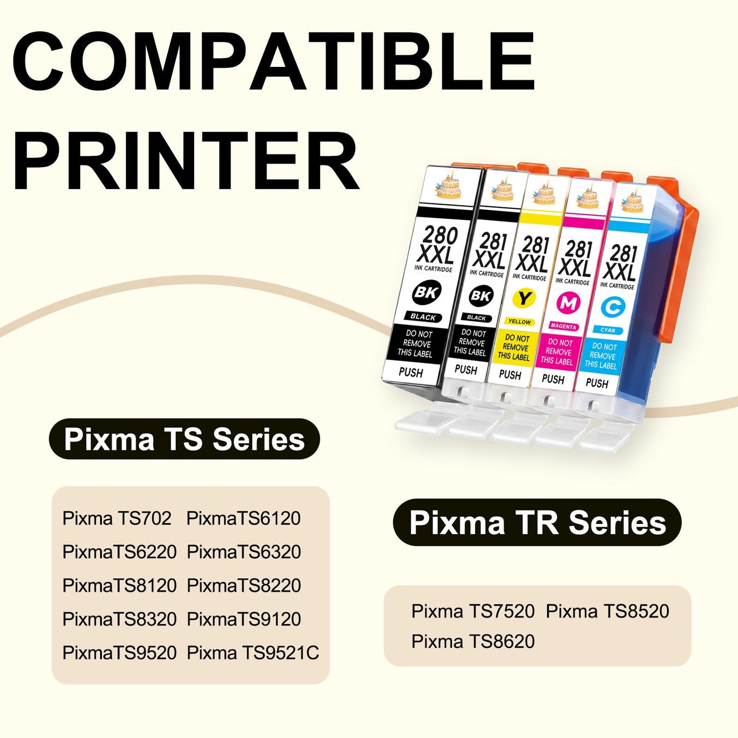 KYUNSEN Refillable 280XL 281XL Ink Cartridges Compatible for PIXMA TR8620a TR8620 TS8120 TS8220 TS8320 TS702 TS702a TS6120 TS6220 TS6320 TR7520 TR8520 TS9120
