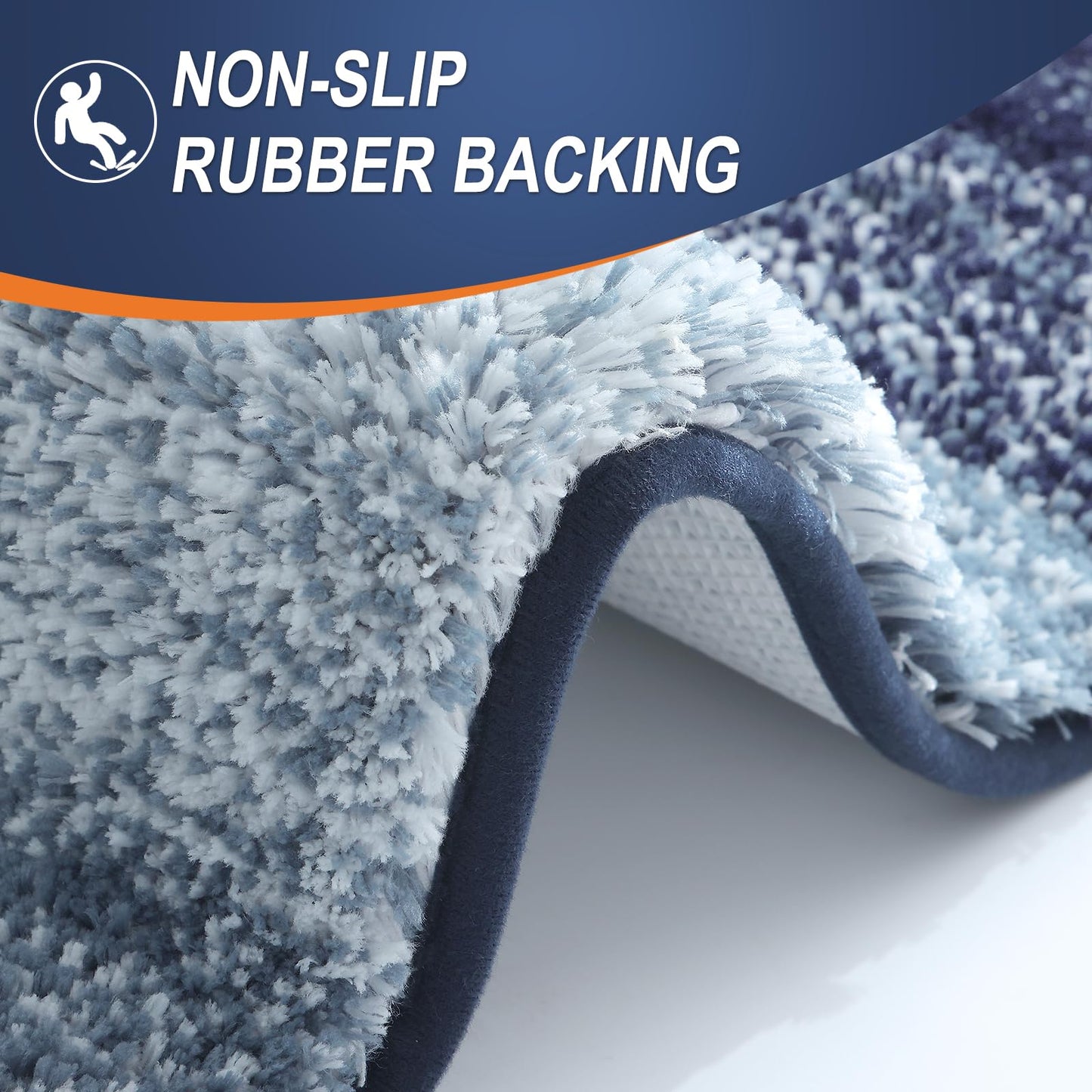 OLANLY Bathroom Rugs Mat 30x20, Extra Soft Absorbent Microfiber Bath Rugs, Rubber Backing, Quick Dry, Machine Washable Bath Mats for Bathroom Floor, Tub and Shower, Home Decor Accessories, Airy Blue