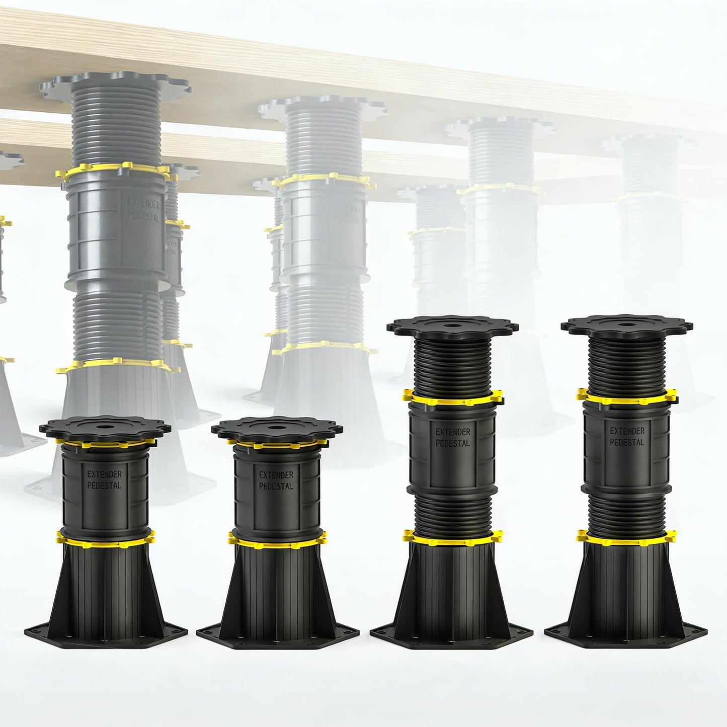 Putsea 4 Pcs Adjustable Bed Support Legs 8.5-13 Inch, 4400LBS Heavy Duty No Drill Bed Frame Center Support, Anti-Wobble Bed Slats Support for Wooden Slats/Bed Base (8.5-13 inch (4pcs))