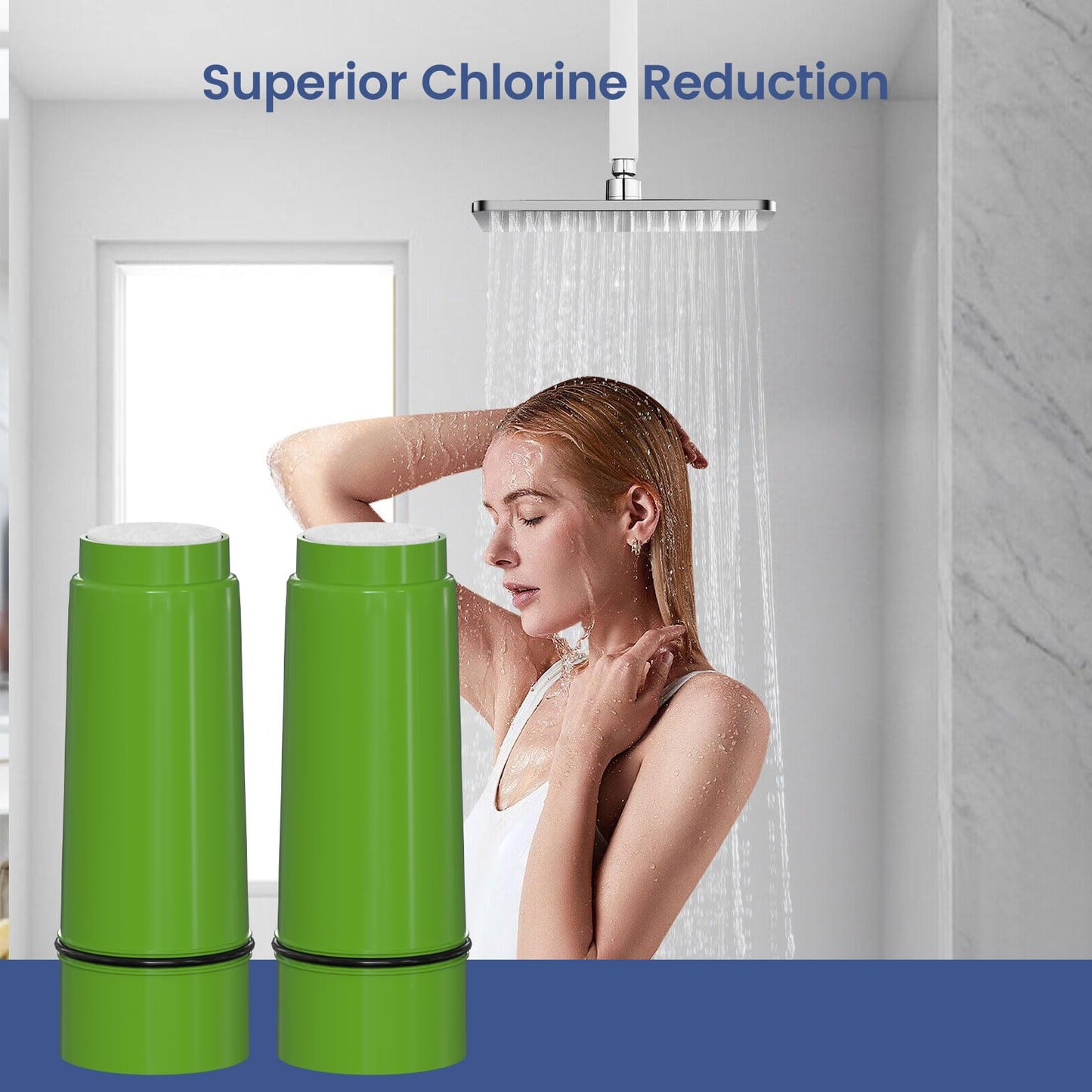 RCSF-7 Shower Filter Replacement Cartridge Compatible with WaterChef SF-7C Premium Shower Filter System for 10,000 Gal. 2 Pack