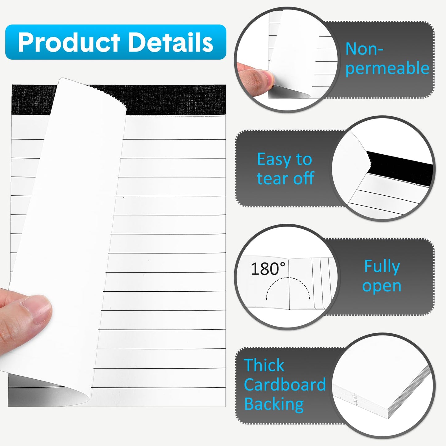 PerKoop 100 Pack Small Note Pads 4 x 6 Inch Lined Notepad Mini Memo Legal Pads with 30 Sheets Refills for Taking Notes Office School Supplies