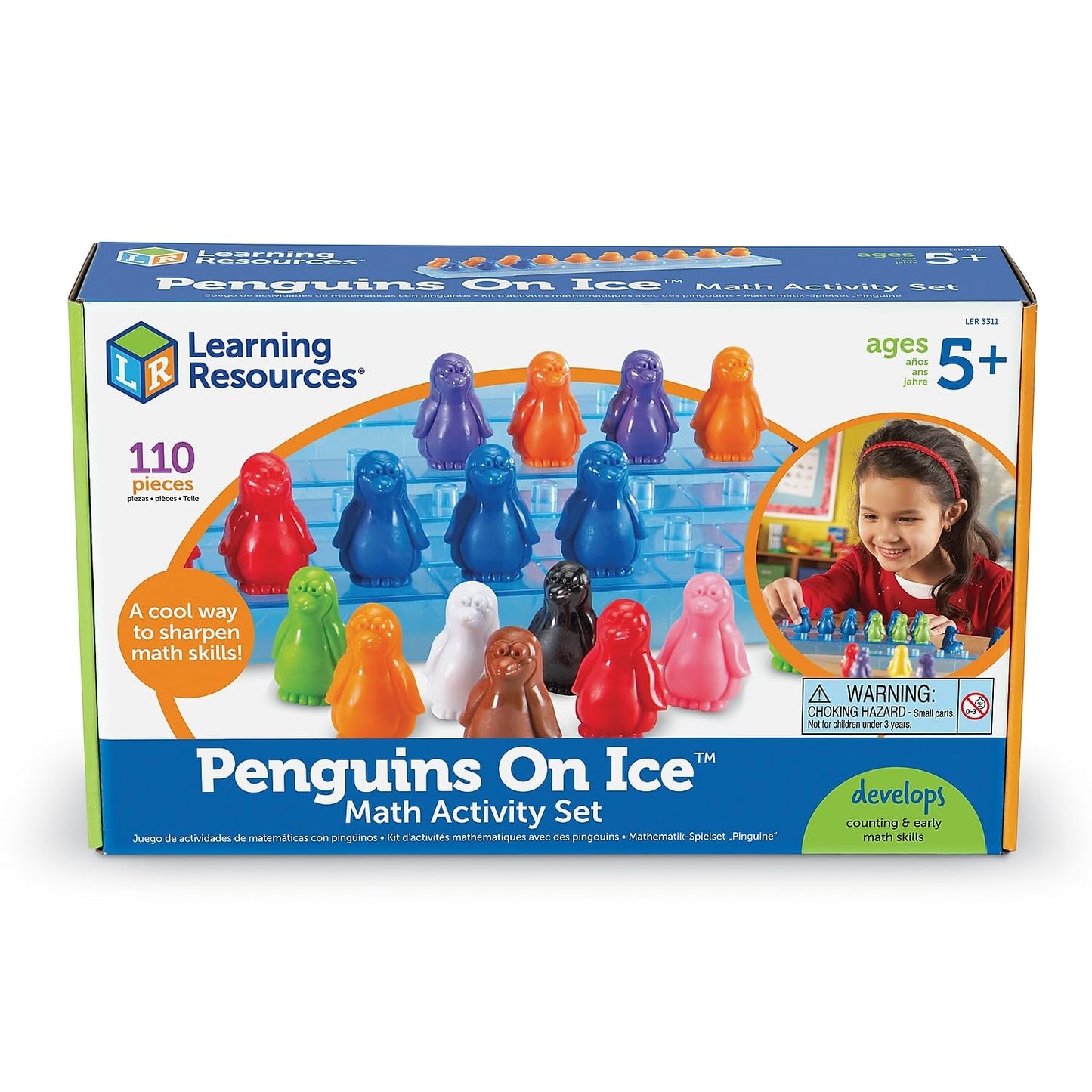 Learning Resources Penguins On Ice Math Activity Set - Math Manipulatives & Counting, Addition and Multiplication Games, Sorting & Patterning Set , Homeschool Activity, Classroom Must Haves