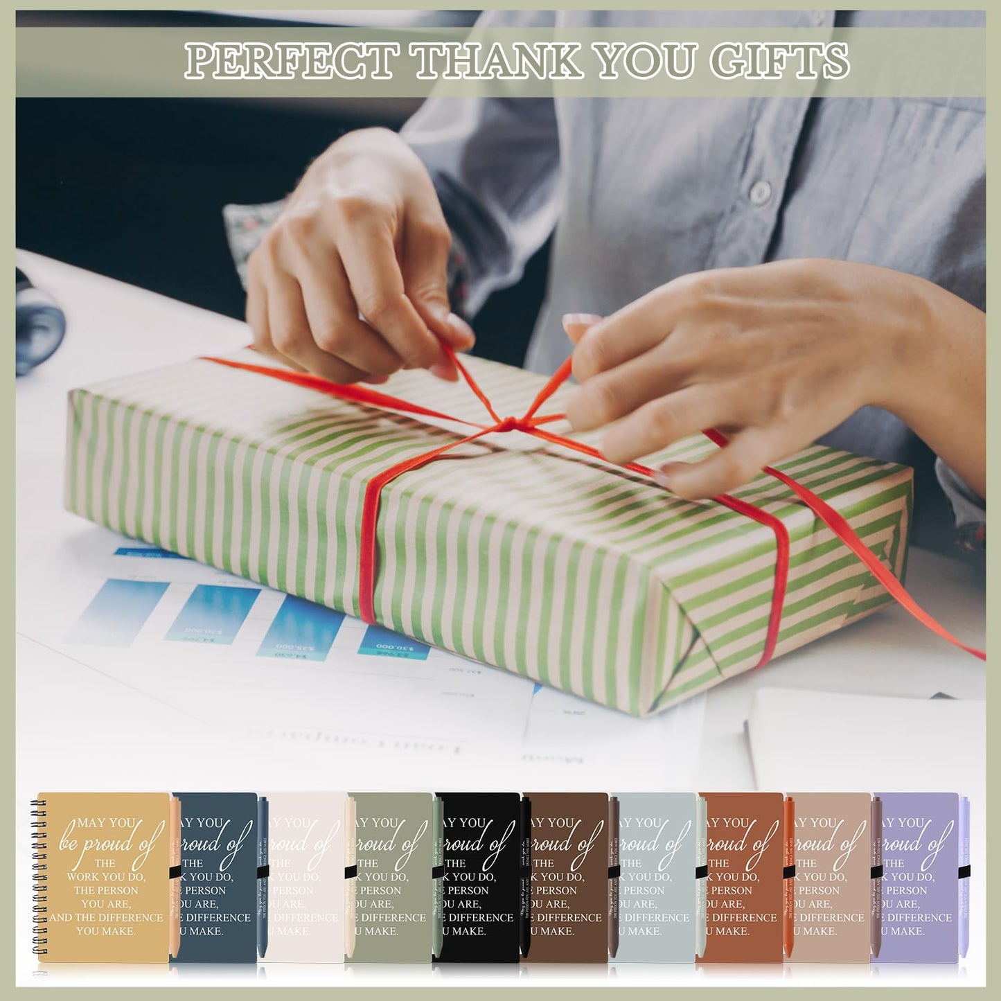 Honoson 30 Sets/60 Pcs Graduation Appreciation Gifts May You Be Proud The Work Notebook with Ballpoint Pen Thank You Notebooks 2026 CNA Appreciation Gifts for Staff Nurse Coworker (Vivid Color)