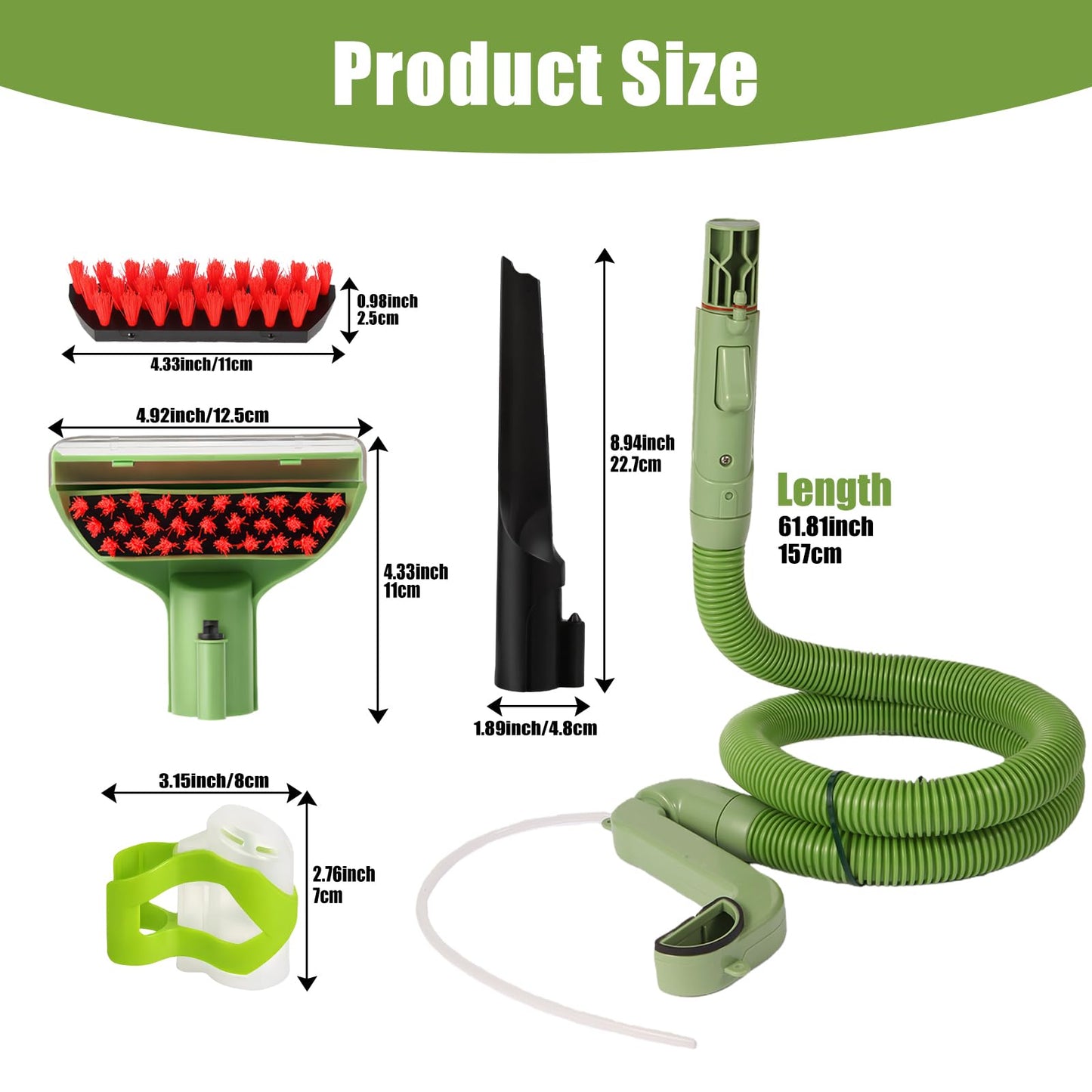 Upgraded 1400B Little Green Machine Hose and Handle for Bissell 1400B 1425 1400M 3353 3369 Replacement Parts 5.3in Cleaning Brush, Cleaning Tool, Gap Brush, Cleaning Hose Component Part Number 2037152