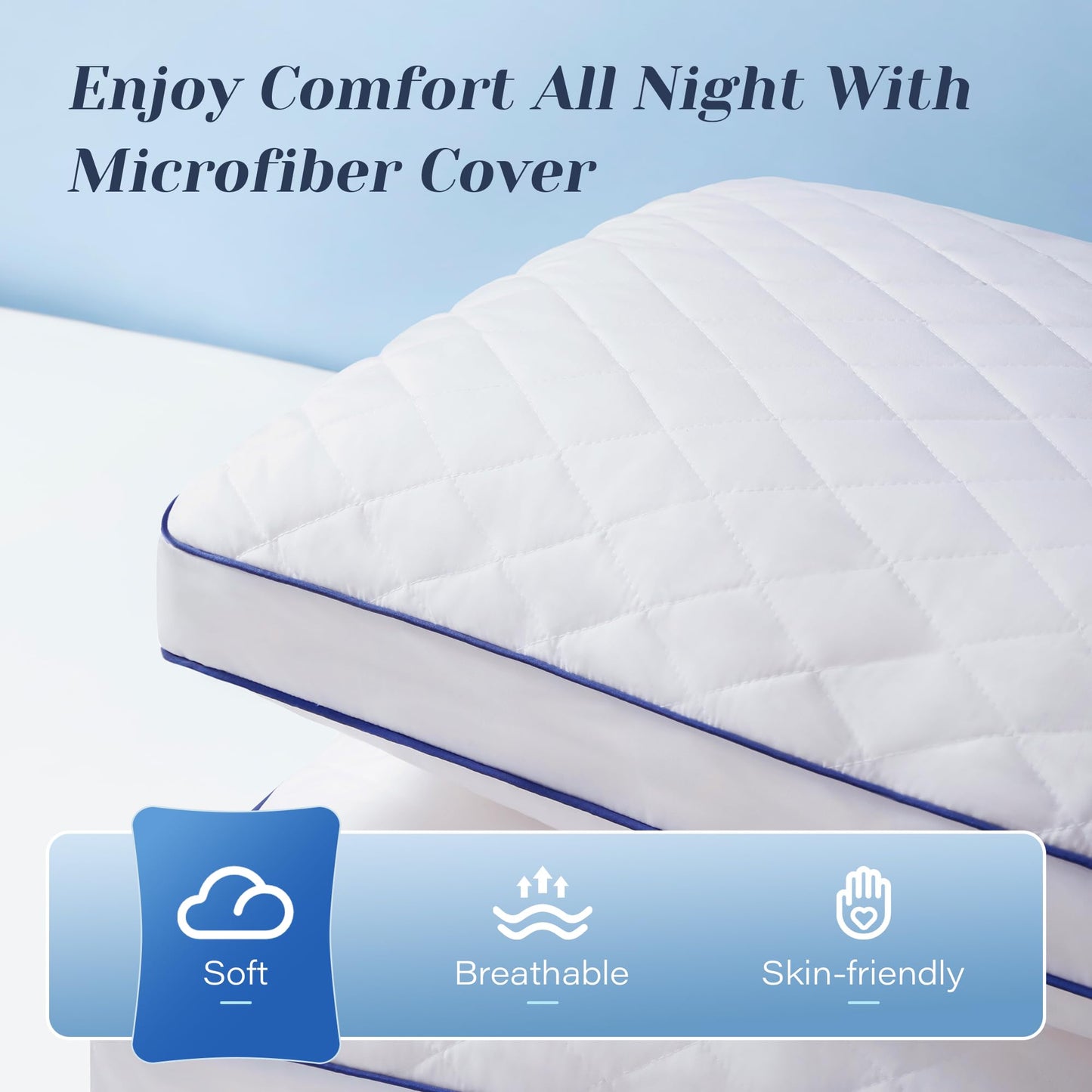 Mosluna Shredded Memory Foam Pillows King Size Set of 2, Soft Bed Pillow for Side and Back Sleepers, Medium Firm Pillows 2 Pack with Gusset(20"x36")
