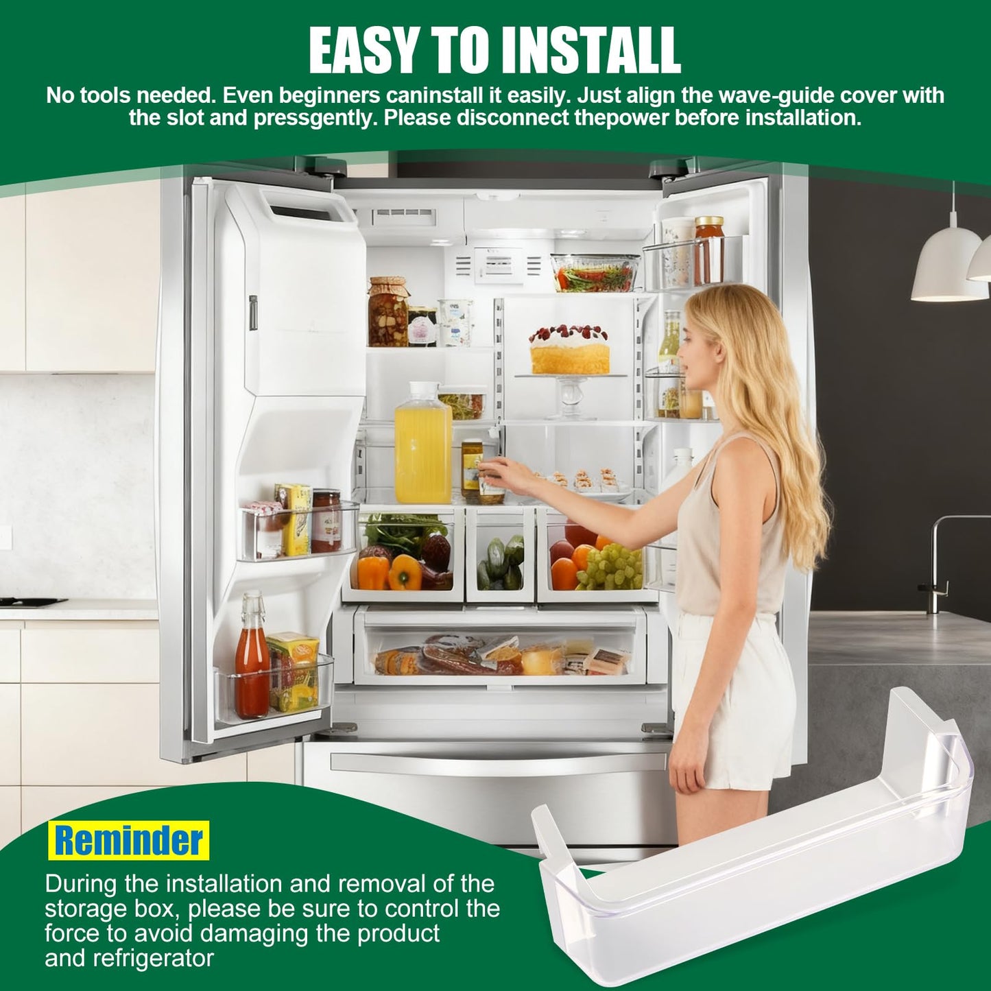 Ratiekc WPW10555822 Refrigerator Door Shelf Bin Compatible with Whirlpool Door Bin Replace AP6022900 3021867 PS11756237 WRF736SDAM00 WRF736SDAM10 WRF736SDAM11 WRF736SDAM12 WRF736SDAM13 WRF736SDAM14