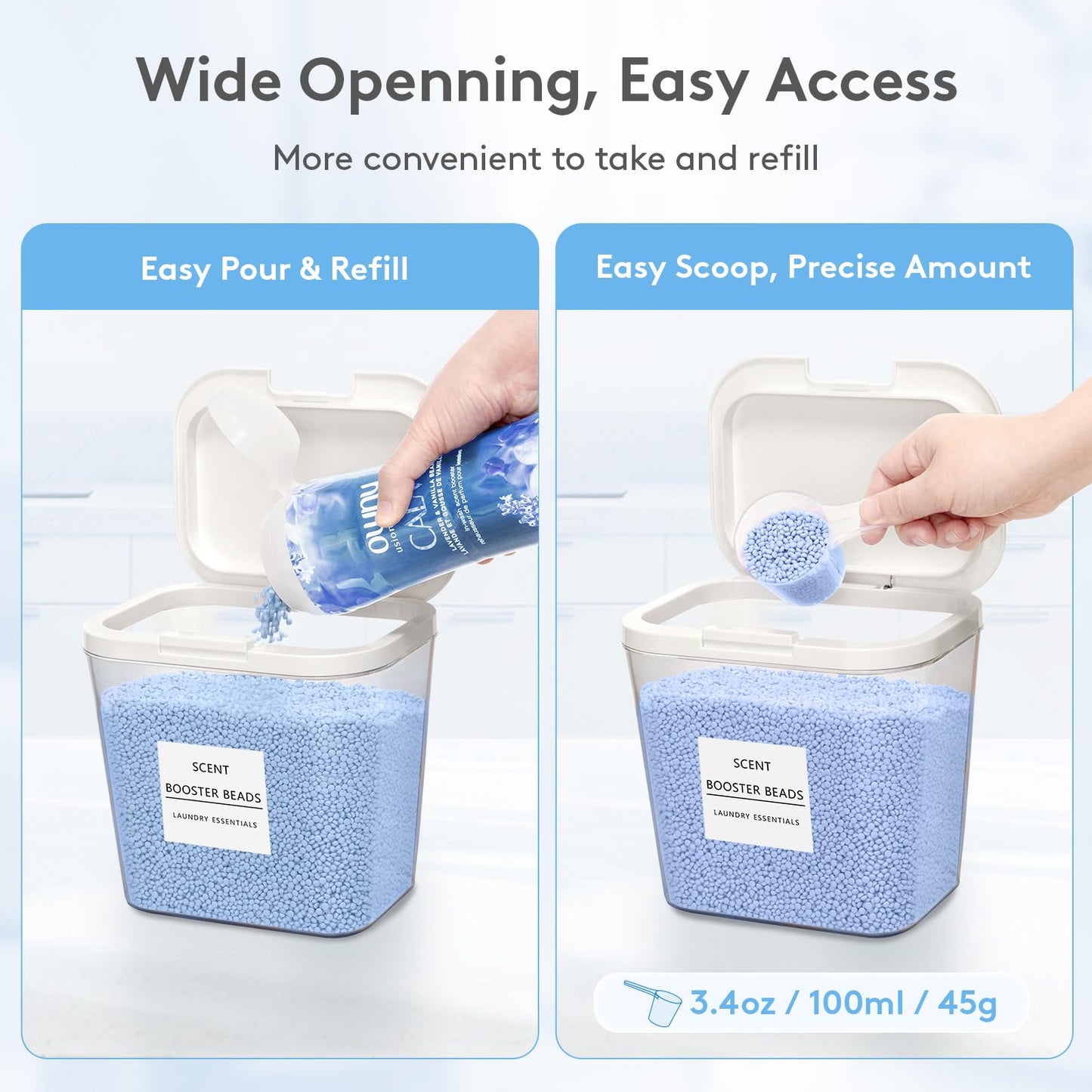 Lifewit Laundry Pods Container with Pop-up Lid, Laundry Room Organization, Dryer Sheet Holder for Washing Powder Scent Booster Beads, 2700 +4500ml/0.72+1.2gal,4 Pcs