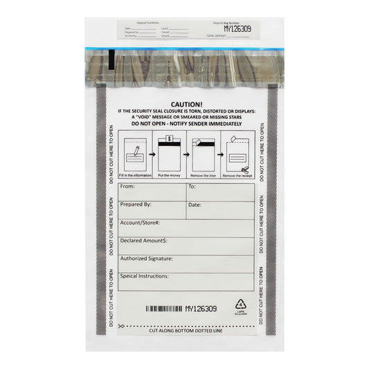 500 Pack 6”x9” Clear FREEZFraud Deposit Bags, Tamper-Evident Security Bank Pocket, Cash register bags by zmybcpack