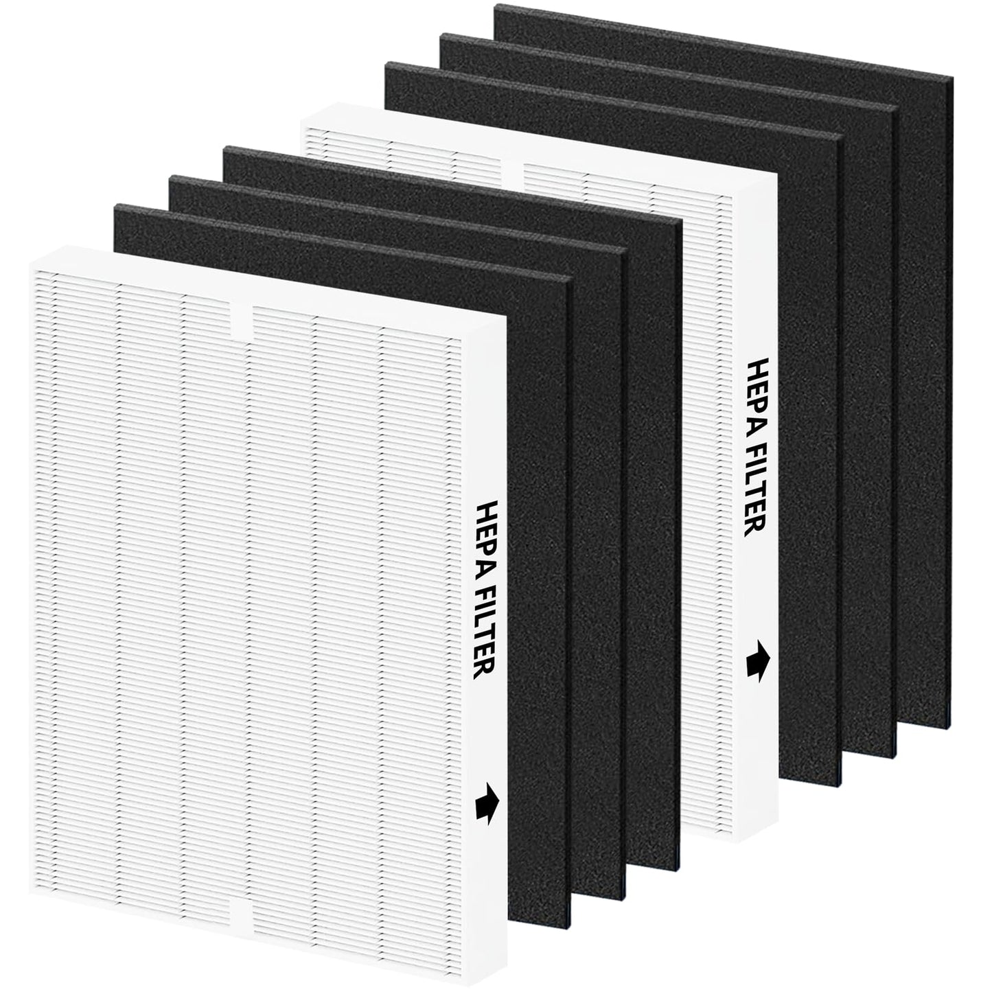 Funmit AP-1512HH Replacement Filter for Coway Airmega AP-1512HH and Airmega 200M Series Air Purifiers, 2 Pack High Efficiency Filter & 6 Pack Activated Carbon Pre-Filters, Compared to Part # 3304899