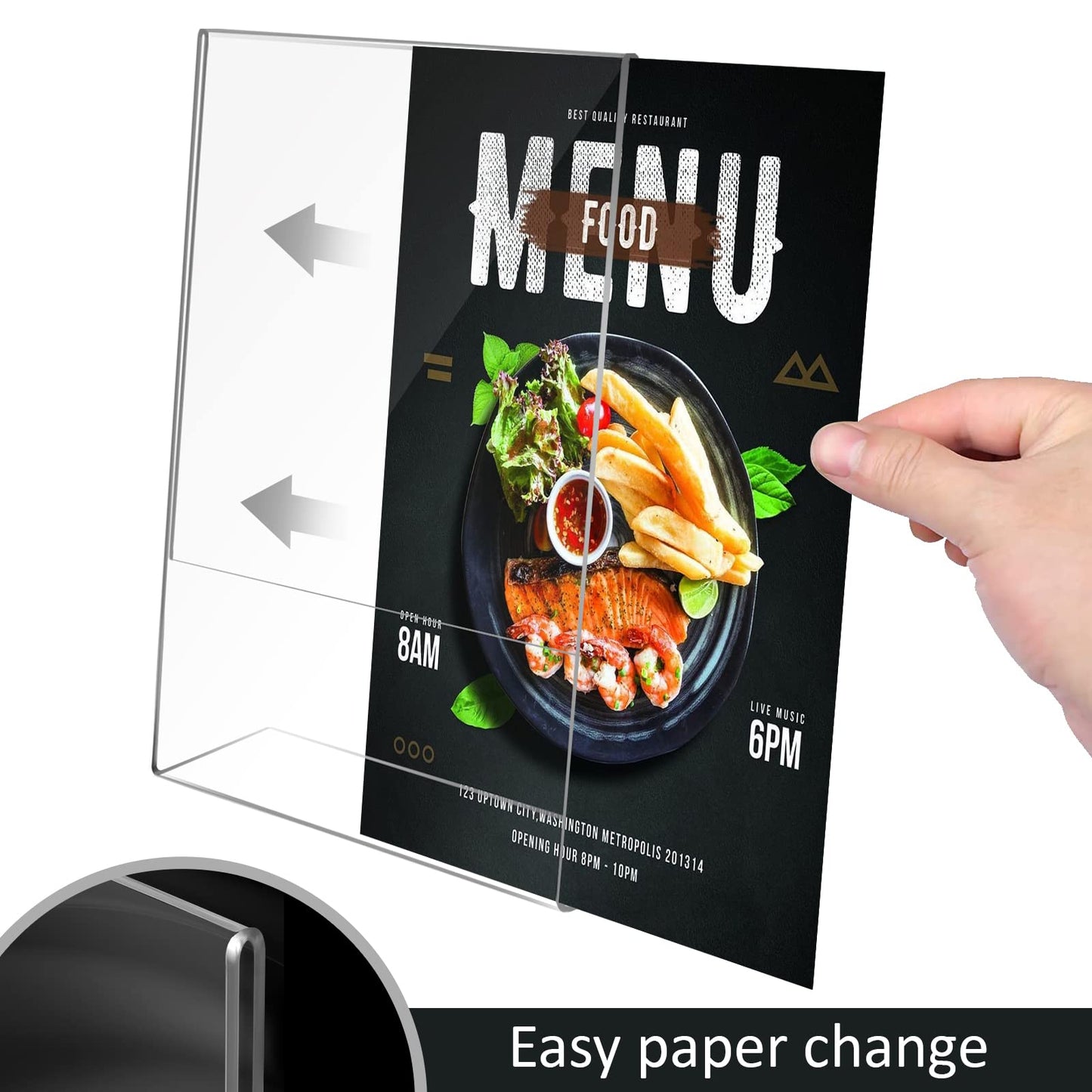 Ludery 8.5x11 Inches Acrylic Sign Slant Back Holder, Plastic Display Stand,Brochure Holder, Table Top Sign Holder For Office, Home, Store, Restaurant(12pack)