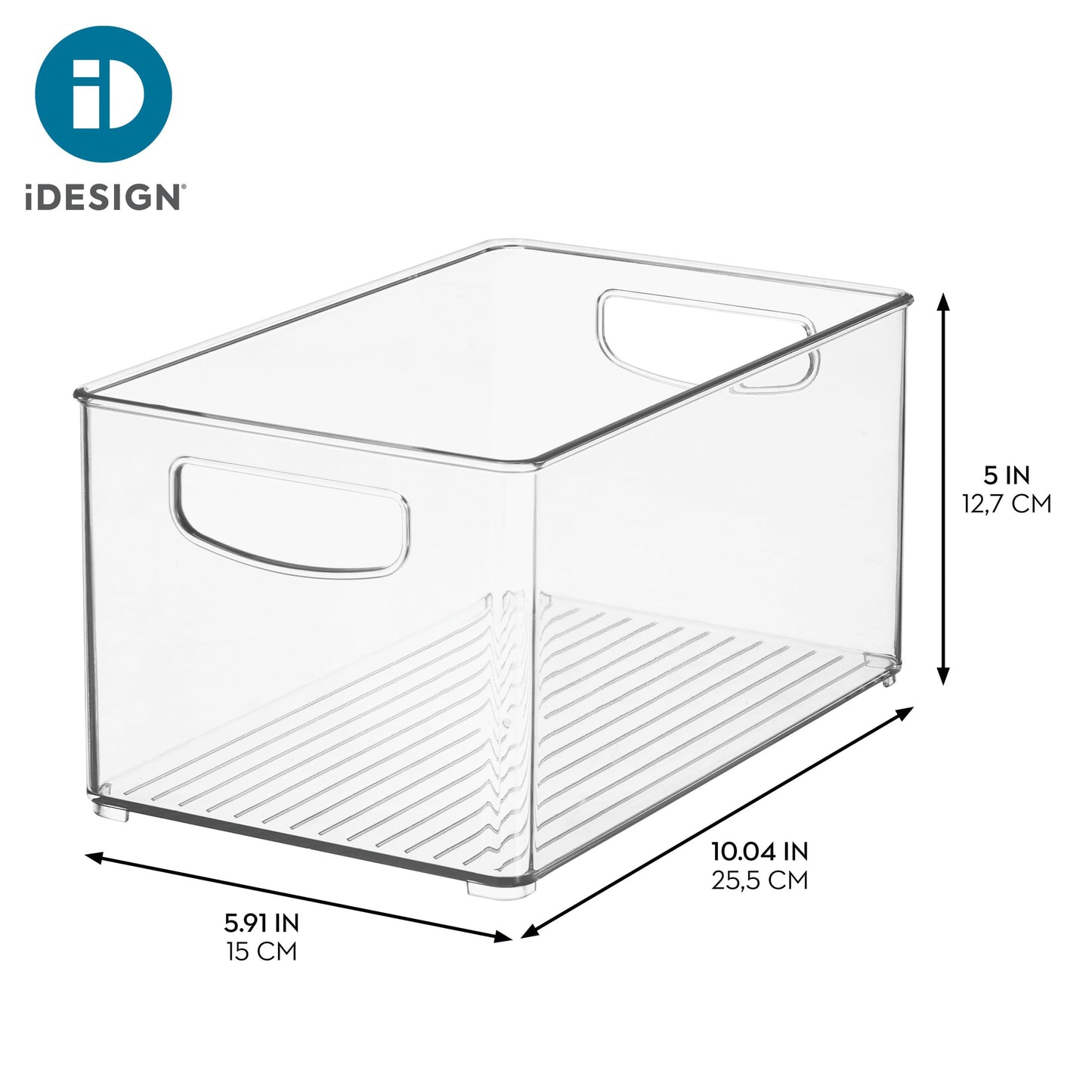iDesign Stackable Clear Plastic Bin - Kitchen Organizers and Storage for Fridge and Pantry, 6-Pack