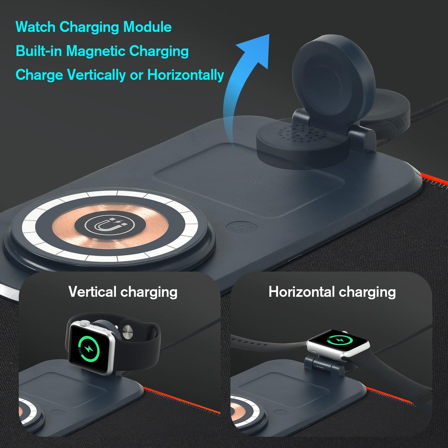 ELUTENG 4-in-1 RGB Gaming Mouse Pad with Phone Holder, Wireless Charging Desk Mat, Waterproof Ultra-Smooth Large Keyboard Pad, Non-Slip Base Home Office Desk Mat 35.43"x15.75"