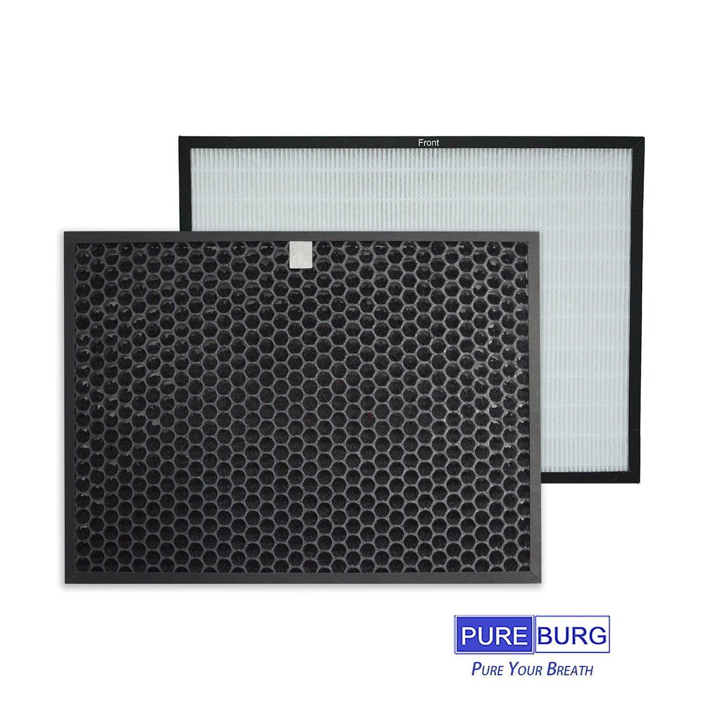 PUREBURG Replacement Filter Compatible with RabbitAir BIOGS CLASSIC SPA-421A SPA-582A Air Purifier, H13 True HEPA and Activated Carbon Filter Odor Reduction