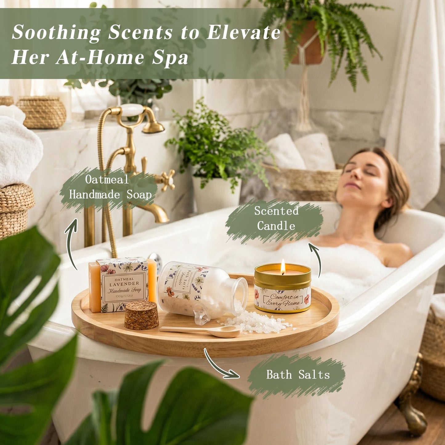 GIFTINBOX Mother s Day Gifts for Mom Wife Grandma, Birthday Gifts for Women, Gift Baskets for Women Spa, Self Care Package, Get Well Gift, Thinking of You Relaxing Care Package