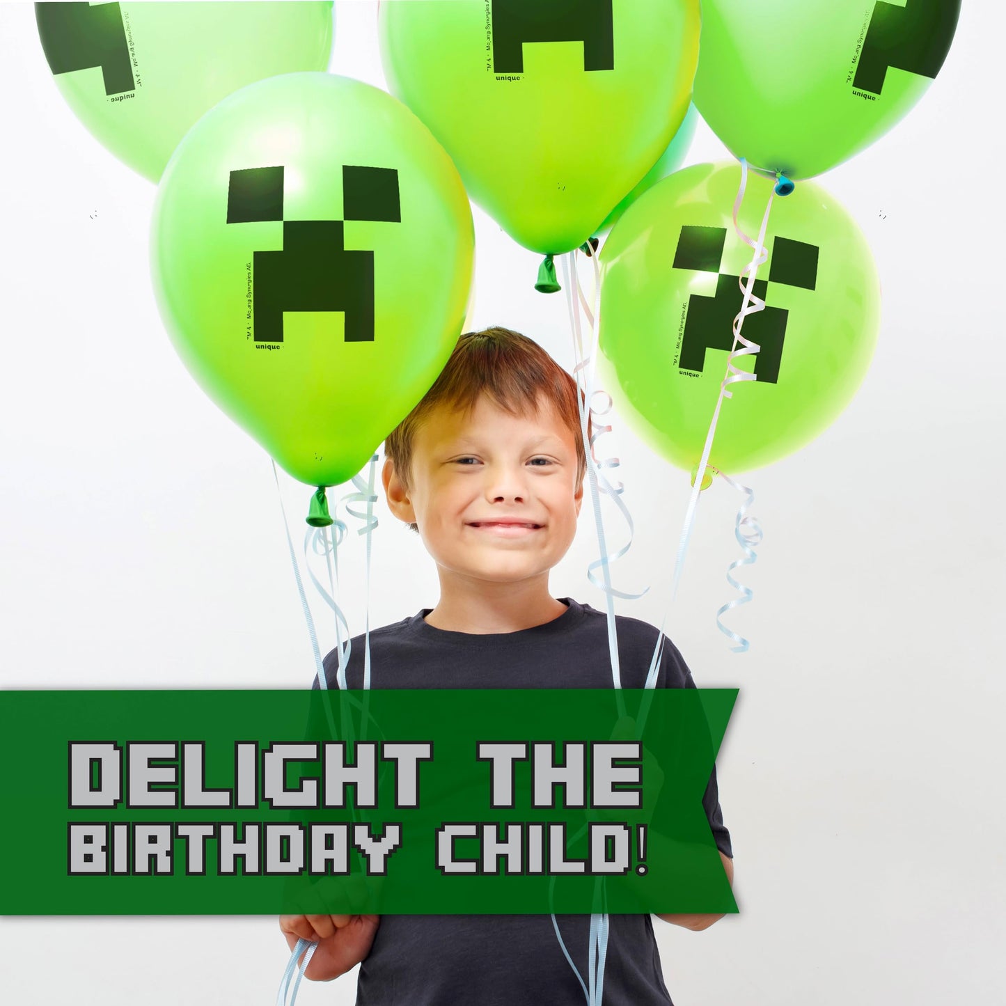 Minecraft Birthday Decorations - Serves 16 | Party Supplies: Minecraft Balloons, Birthday Banner, Plates, Tablecover, Napkins, Stickers