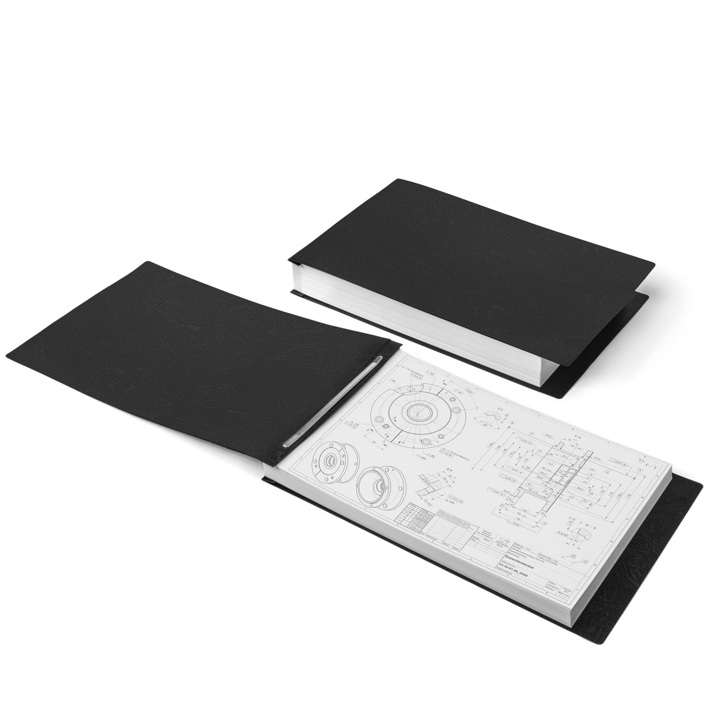 11x17 Folder, Pressboard Report Covers. 10 Pack Professional Blueprint Binders with 3-inch Fastener, 500-sheet Capacity. Large Format Document Organizer Storage for Tabloid Size (Black)