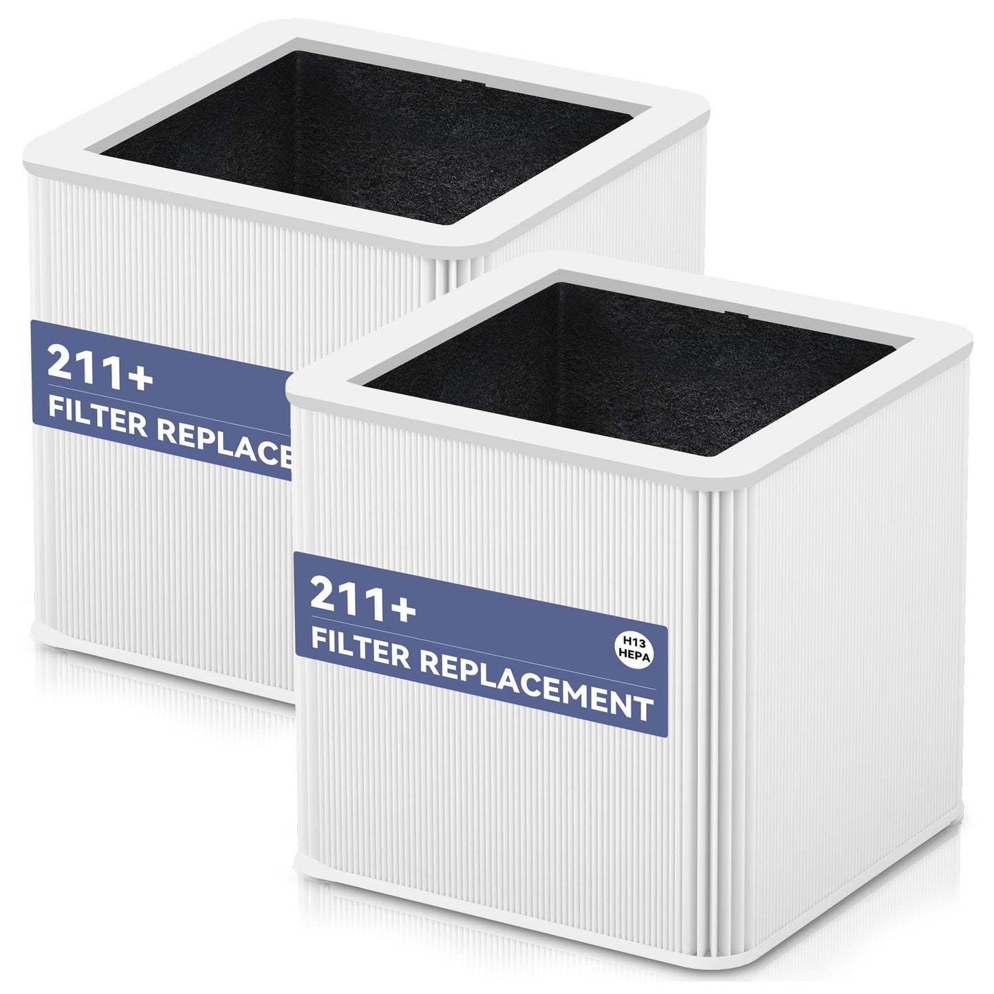 （2 Pack）211+ Auto Replacement Filter Compatible with Blue Pure 211+ Air Purifier,2-in-1 H13 True Filter with Activated Carbon Filter