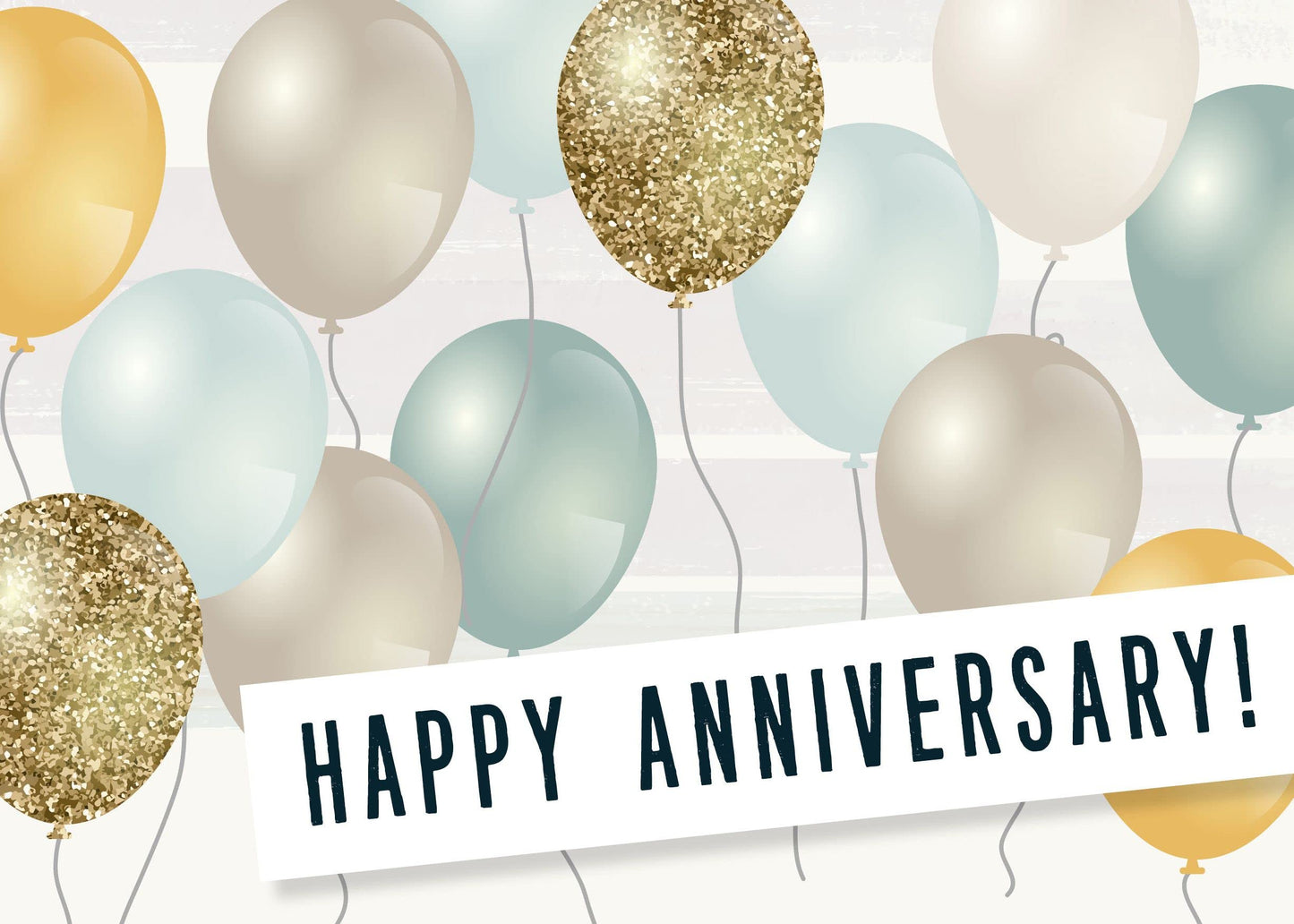 Work Anniversary Cards with Envelopes for Employees (Balloons) Bulk 25 Pack Appreciation Greeting Card Set for Business - 5x7 Inch – Office, Work, Coworkers & Team (A2003)