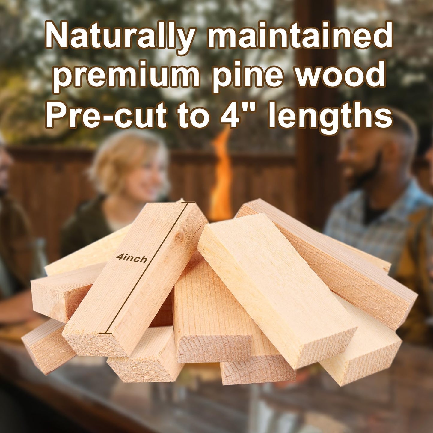WFLUOLUO 4" Lengths Mini Fire Sticks Wood,Pine Kiln Dried Firewood,Small Barkless Kindling Logs,Solo Stove Accessories Prefect for Solo Stove Mesa,Tabletop Fire Pit,Pizza Oven,4 Lbs