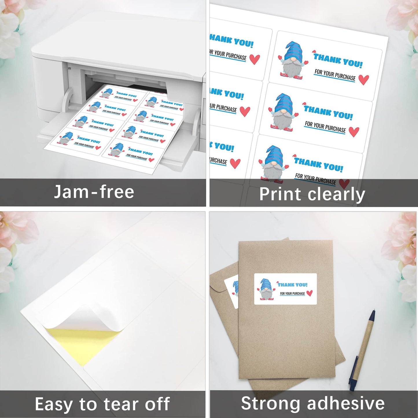 HokLoindustry 2" x 4" Mailing Labels,5000 Address Labels(500 Sheets),Printable White Shipping Labels for Laser/Inkjet Printer,Permanent Adhesive Sticker Labels