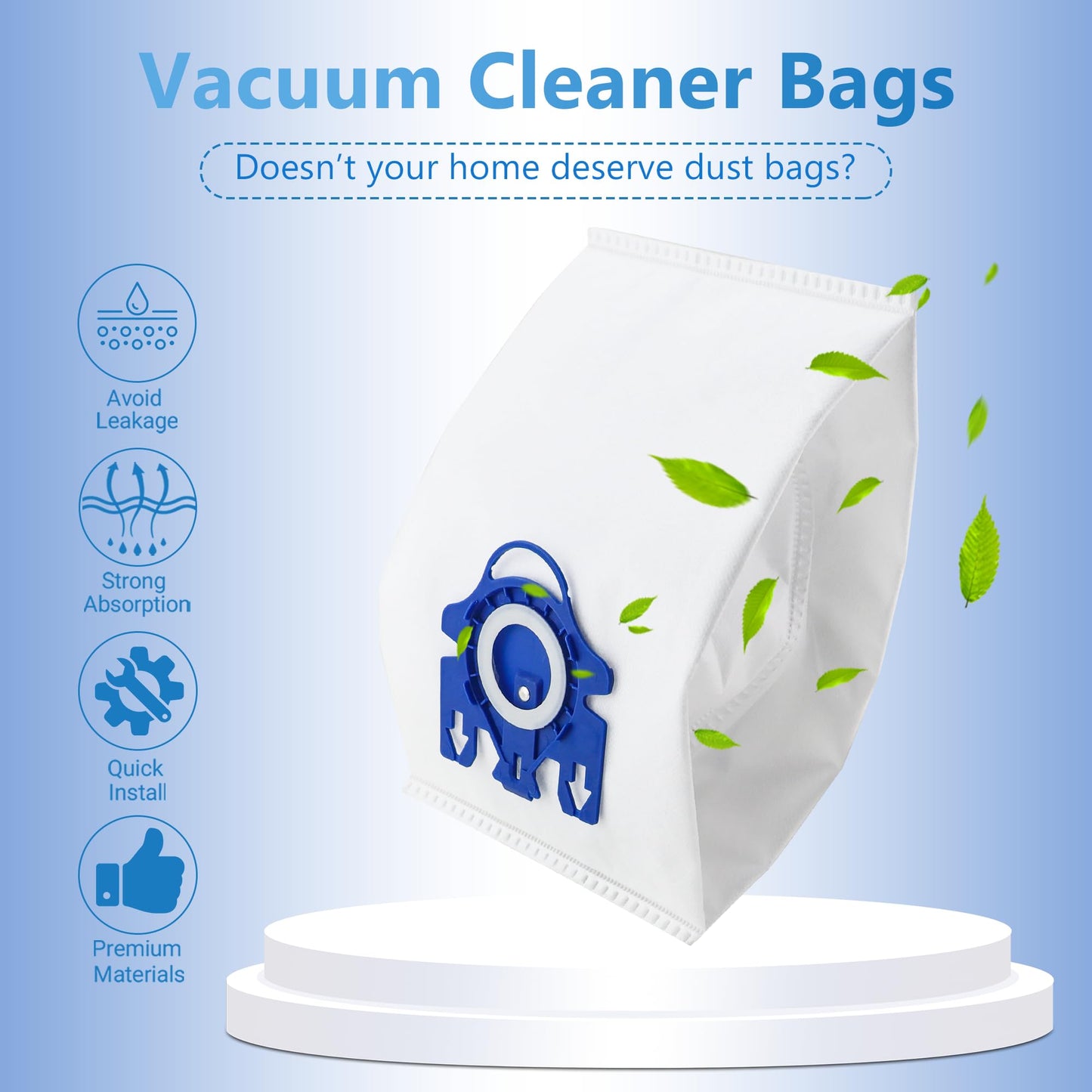 Improvedhand 20 Packs 3D Airclean Bags Replacement for Miele GN Vacuum Classic C1 Complete C1 Complete C2 S227 S240 S270 S400 S2 S5 S8 Series with 5 Motor Protection Filters, 5 AirClean Filters